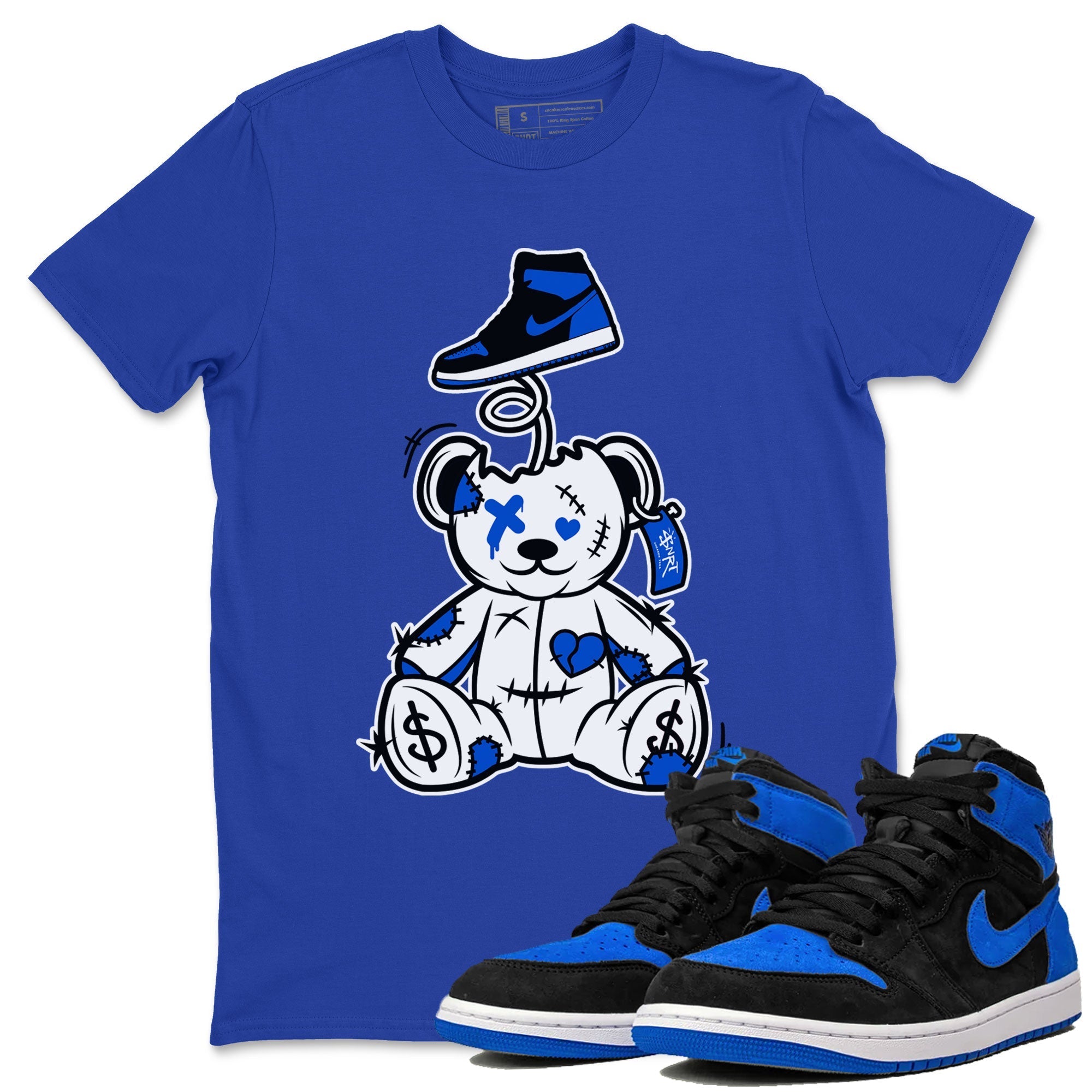Jordan 1 High OG Royal Reimagined shirt to match jordans Surprise Teddy Bear sneaker tees Air Jordan 1 Royal Reimagined Drip Gear Zone Unisex Royal Blue 1 T-Shirt