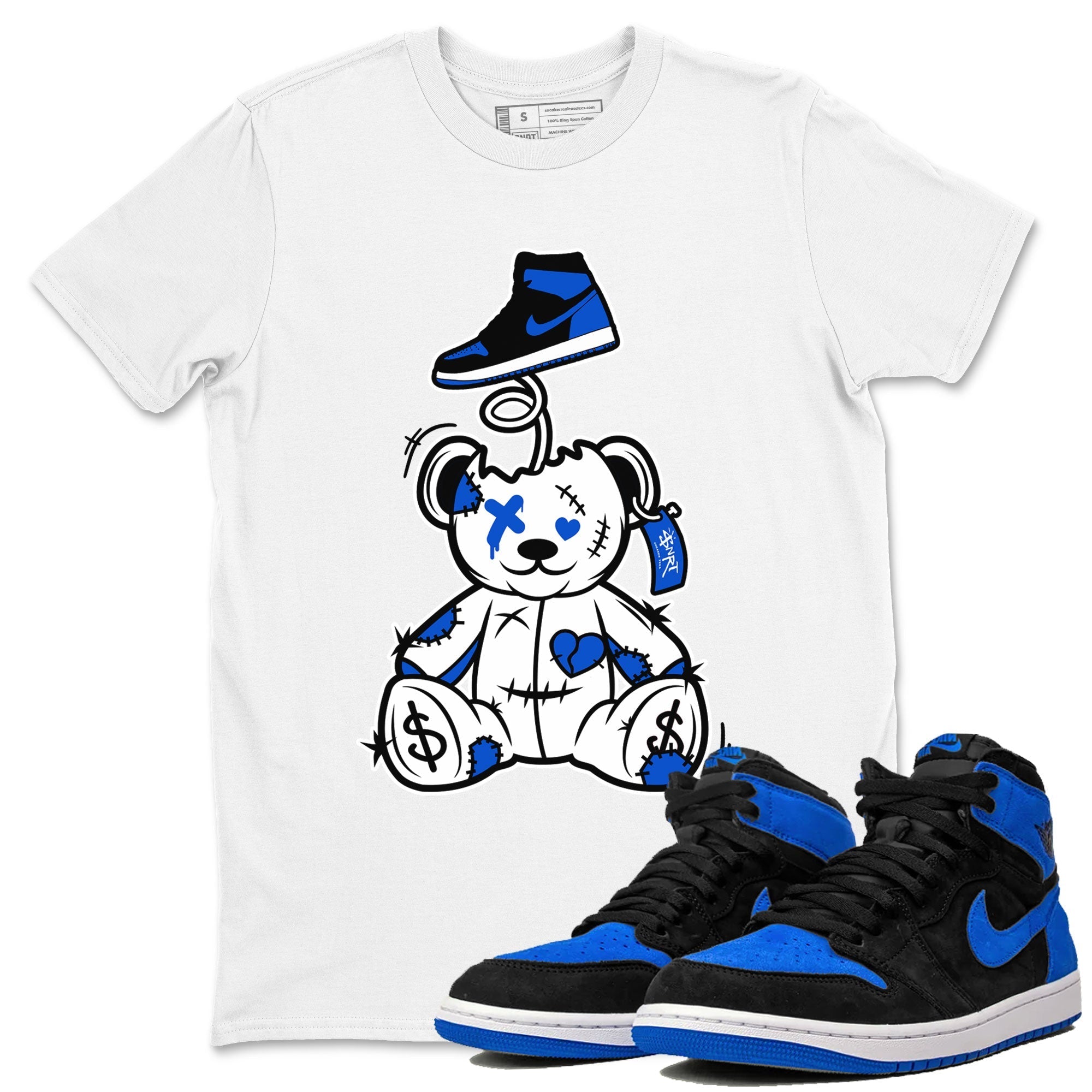 Jordan 1 High OG Royal Reimagined shirt to match jordans Surprise Teddy Bear sneaker tees Air Jordan 1 Royal Reimagined Drip Gear Zone Unisex White 1 T-Shirt