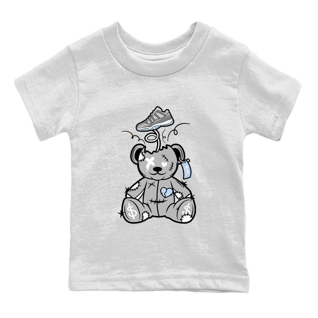 11s Cool Grey shirt to match jordans Surprise Teddy Bear sneaker tees Air Jordan 11 Cool Grey Drip Gear Zone baby toddler White 2 cotton Shirt