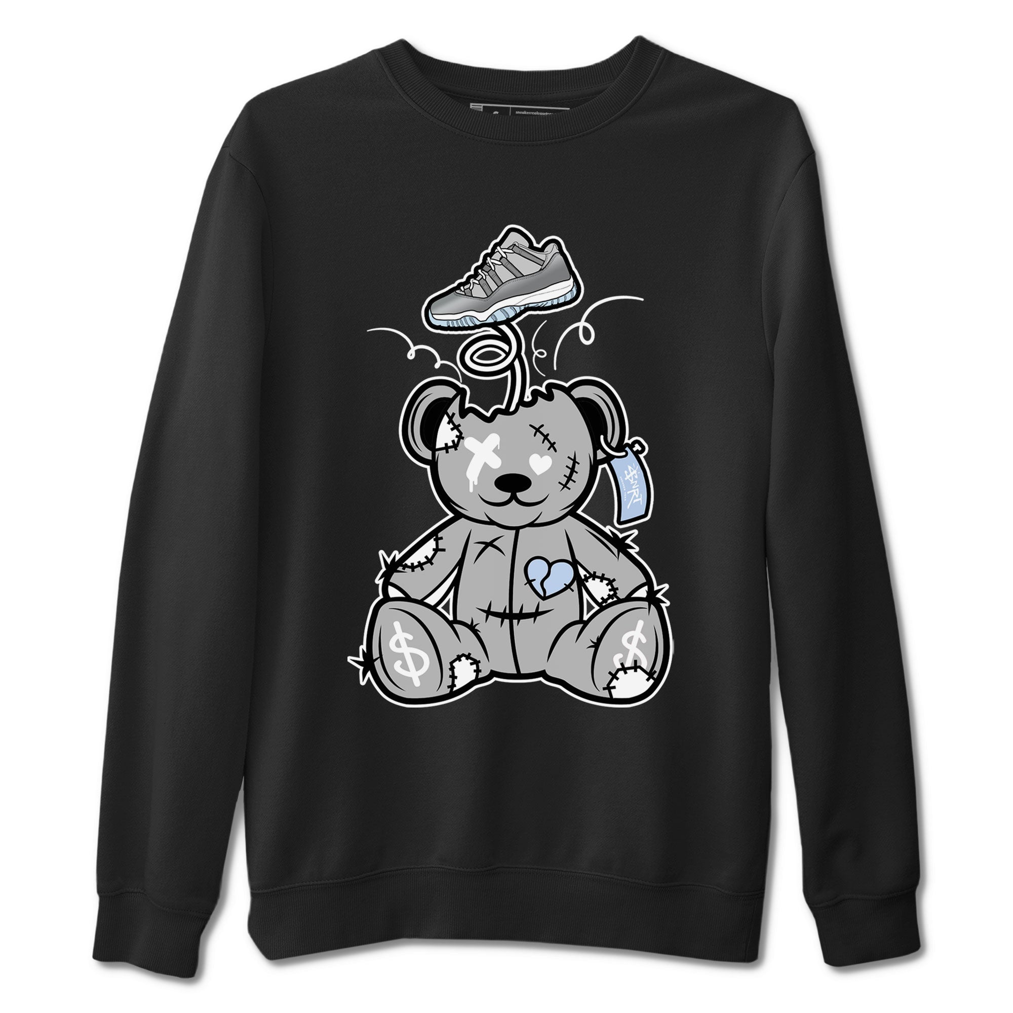 11s Cool Grey shirt to match jordans Surprise Teddy Bear sneaker tees Air Jordan 11 Cool Grey Drip Gear Zone unisex cotton Black 2 crew neck shirt