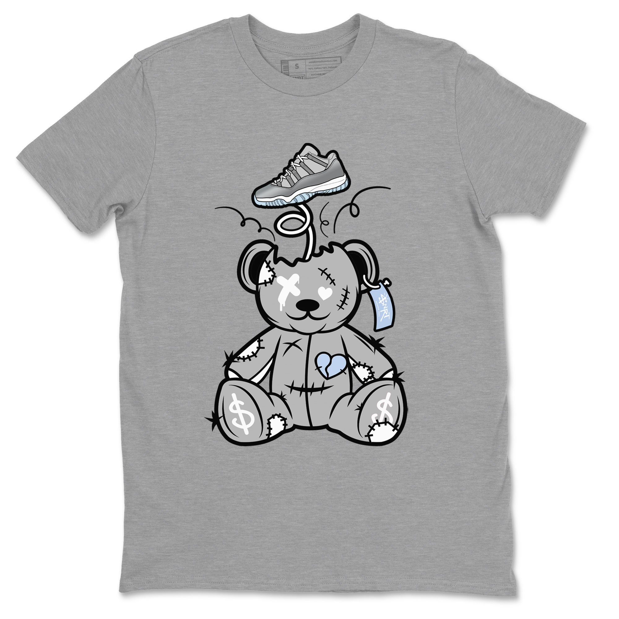 11s Cool Grey shirt to match jordans Surprise Teddy Bear sneaker tees Air Jordan 11 Cool Grey Drip Gear Zone unisex cotton Heather Grey 2 crew neck shirt