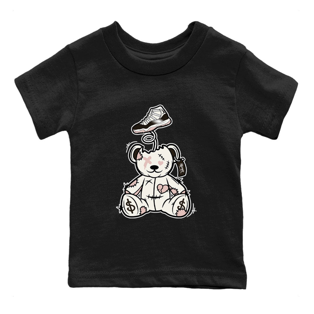 Air Jordan 11 Neapolitan shirt to match jordans Surprise Teddy Bear sneaker matching t-shirts and clothing Air Jordan 11 Neapolitan Drip Gear Zone Youth Kids Toddler Black 2 T-Shirt