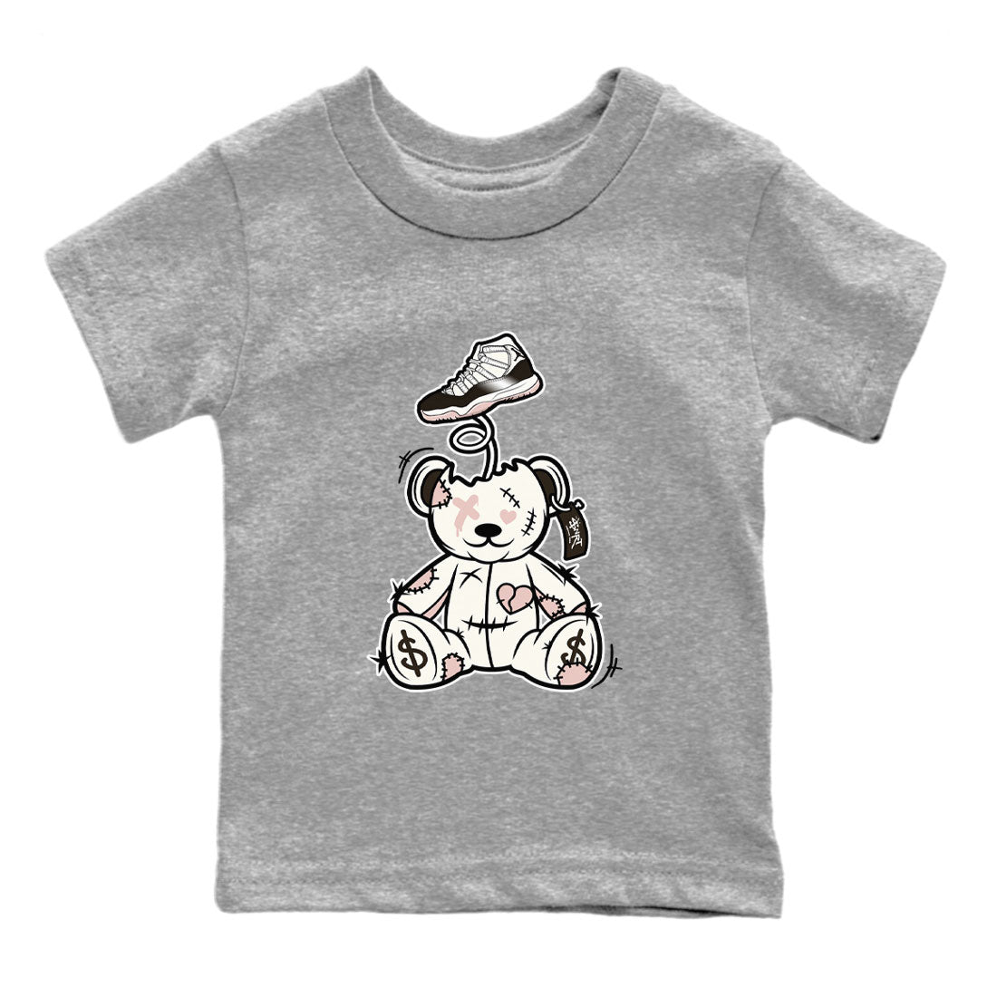 Air Jordan 11 Neapolitan shirt to match jordans Surprise Teddy Bear sneaker matching t-shirts and clothing Air Jordan 11 Neapolitan Drip Gear Zone Youth Kids Toddler Heather Grey 2 T-Shirt