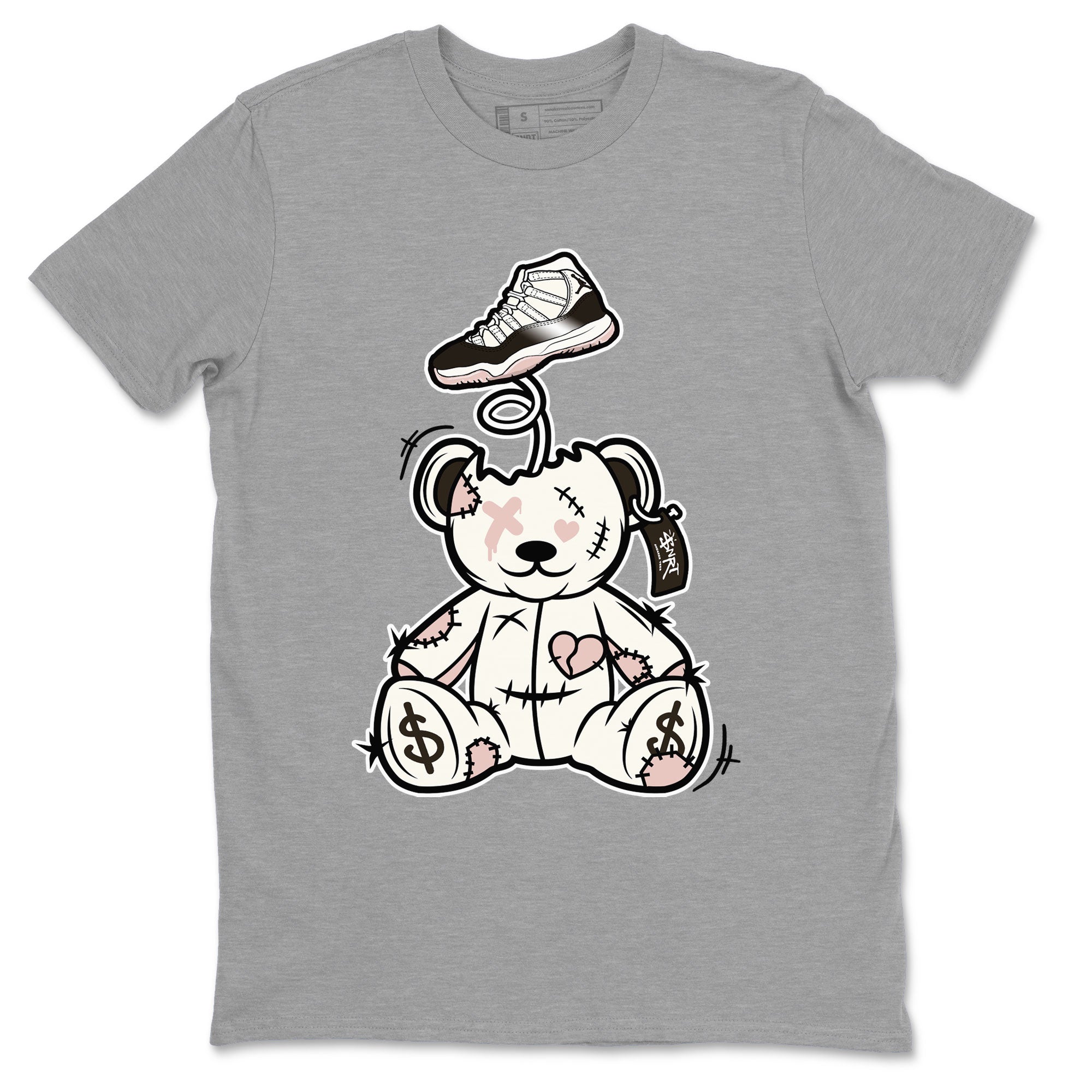 Air Jordan 11 Neapolitan shirt to match jordans Surprise Teddy Bear sneaker matching t-shirts and clothing Air Jordan 11 Neapolitan Drip Gear Zone Cotton Casual Unisex Heather Grey 2 T-Shirt