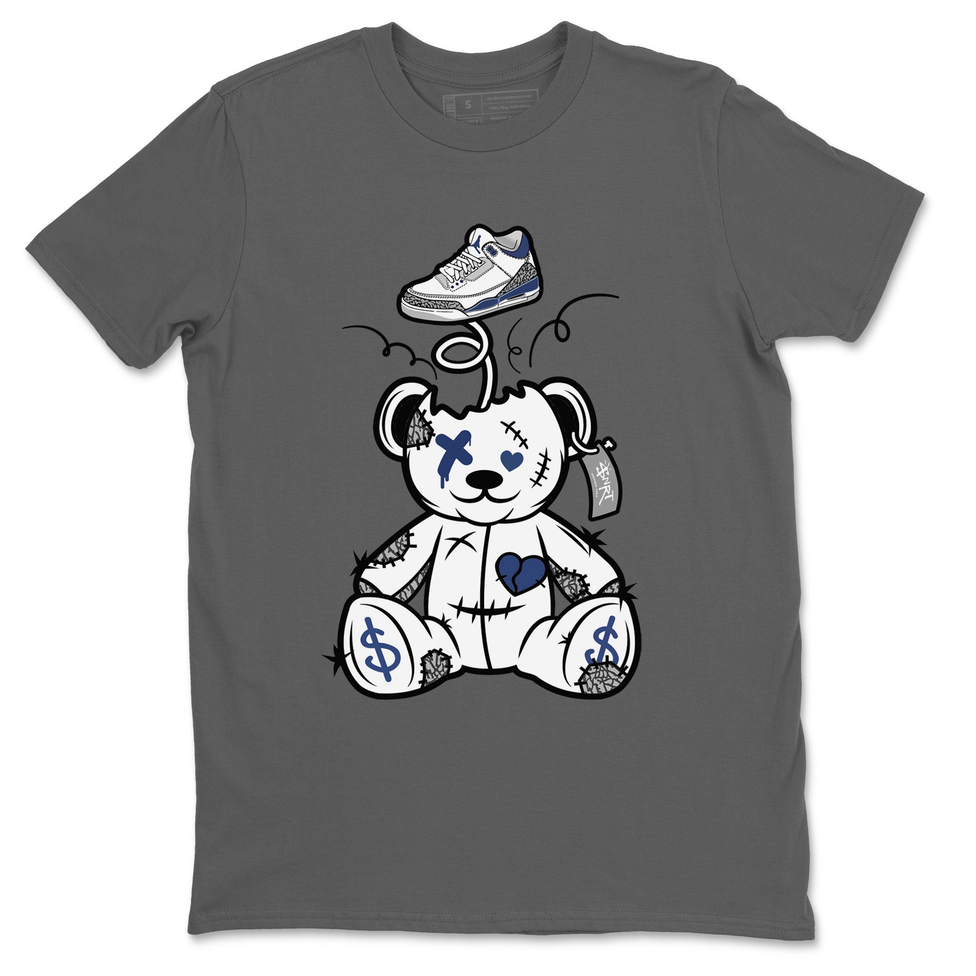 3s Midnight Navy shirt to match jordans Surprise Teddy Bear sneaker match tee Air Jordan 3 Midnight Navy Drip Gear Zone unisex cotton Cool Grey 2 crew neck shirt