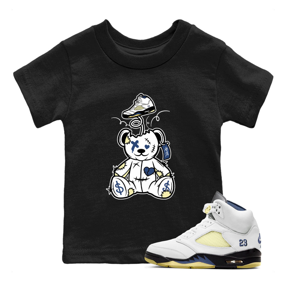 Air Jordan 5 A Ma Maniere x Dawn shirt to match jordans Surprise Teddy Bear sneaker tees Air Jordan 5 A Ma Maniere x Photon Dust Drip Gear Zone Streetwear Brand Sneaker Matching Shirt Baby Toddler Black 1 T-Shirt