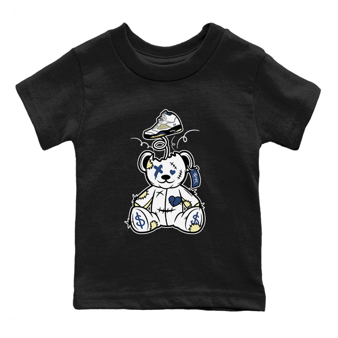 Air Jordan 5 A Ma Maniere x Dawn shirt to match jordans Surprise Teddy Bear sneaker tees Air Jordan 5 A Ma Maniere x Photon Dust Drip Gear Zone Streetwear Brand Sneaker Matching Shirt Baby Toddler Black 2 T-Shirt