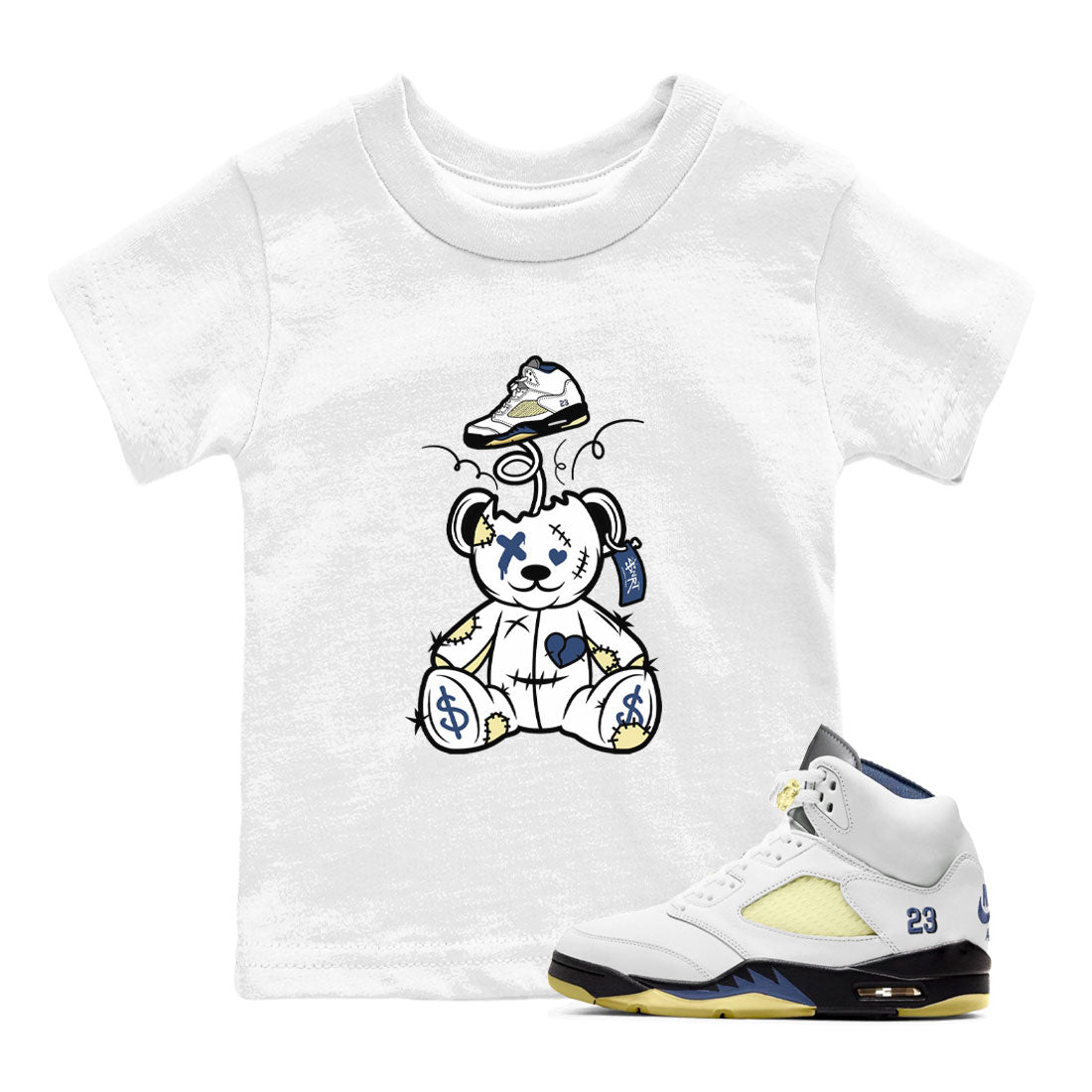Air Jordan 5 A Ma Maniere x Dawn shirt to match jordans Surprise Teddy Bear sneaker tees Air Jordan 5 A Ma Maniere x Photon Dust Drip Gear Zone Streetwear Brand Sneaker Matching Shirt Baby Toddler White 1 T-Shirt