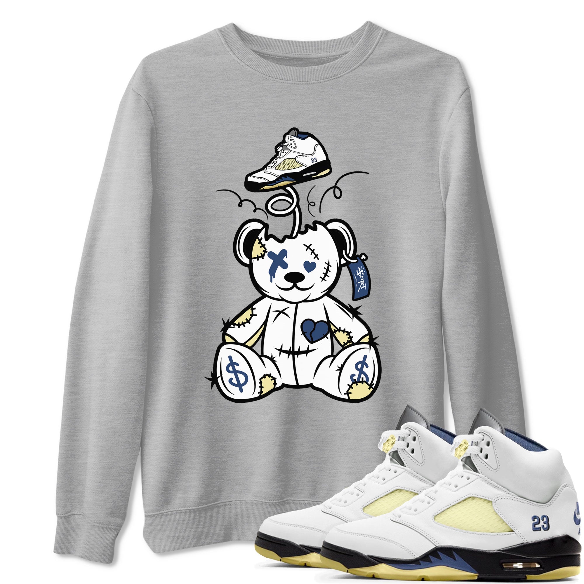 Air Jordan 5 A Ma Maniere x Dawn shirt to match jordans Surprise Teddy Bear sneaker tees Air Jordan 5 A Ma Maniere x Photon Dust Drip Gear Zone Streetwear Brand Sneaker Matching Shirt Unisex Heather Grey 1 T-Shirt