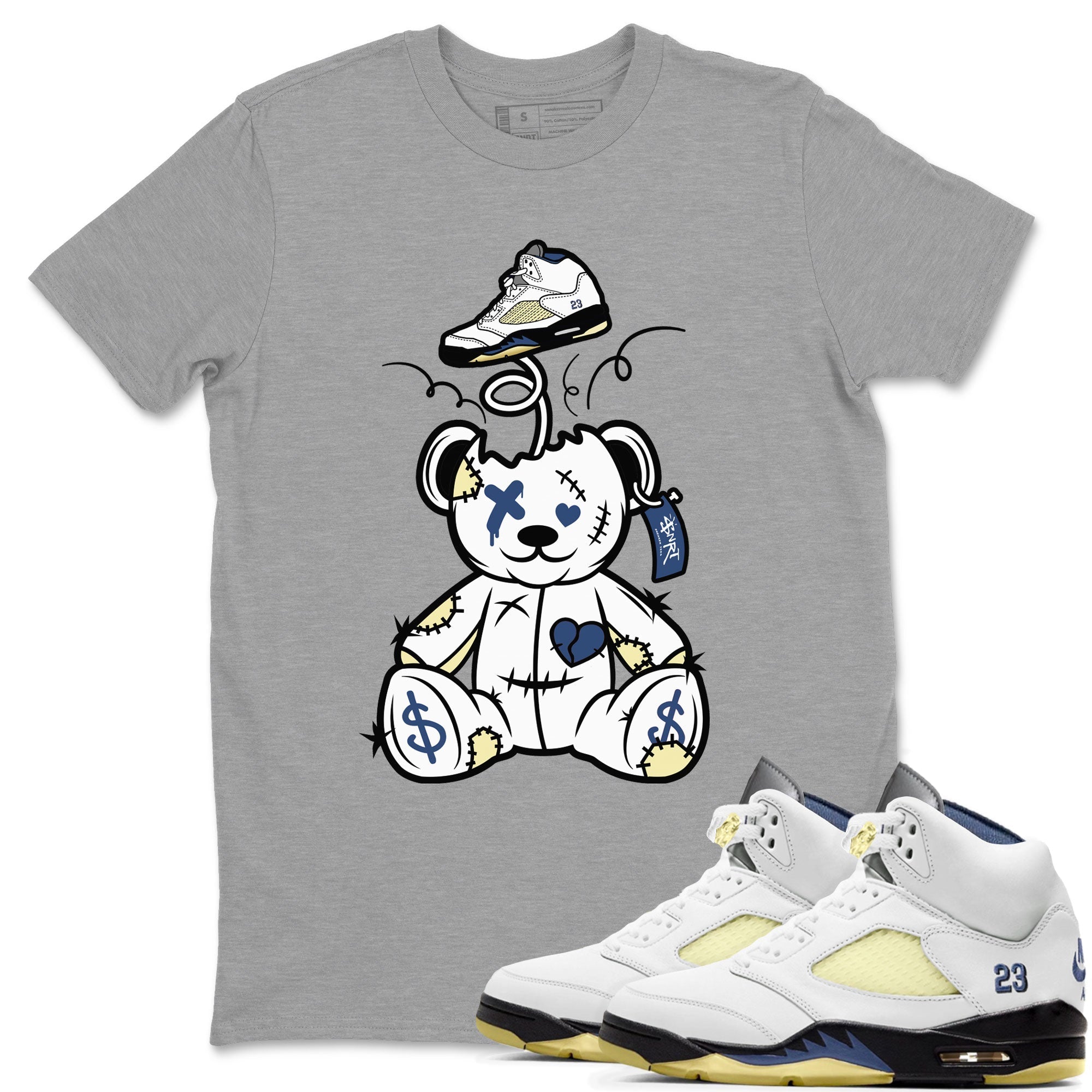 Air Jordan 5 A Ma Maniere x Dawn shirt to match jordans Surprise Teddy Bear sneaker tees Air Jordan 5 A Ma Maniere x Photon Dust Drip Gear Zone Streetwear Brand Sneaker Matching Shirt Unisex Heather Grey 1 T-Shirt