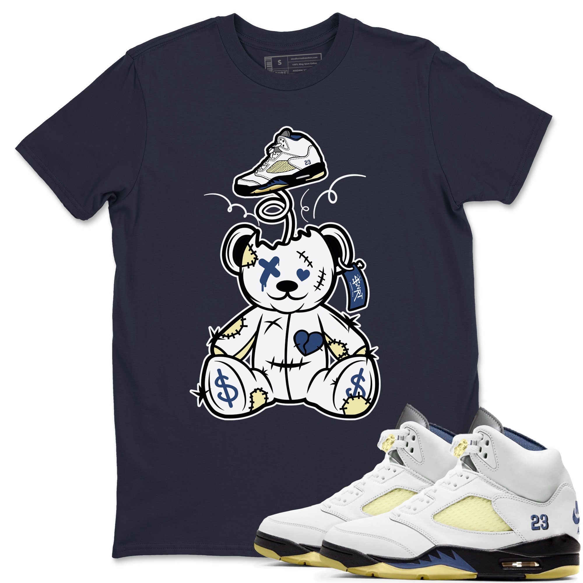 Air Jordan 5 A Ma Maniere x Dawn shirt to match jordans Surprise Teddy Bear sneaker tees Air Jordan 5 A Ma Maniere x Photon Dust Drip Gear Zone Streetwear Brand Sneaker Matching Shirt Unisex Navy 1 T-Shirt