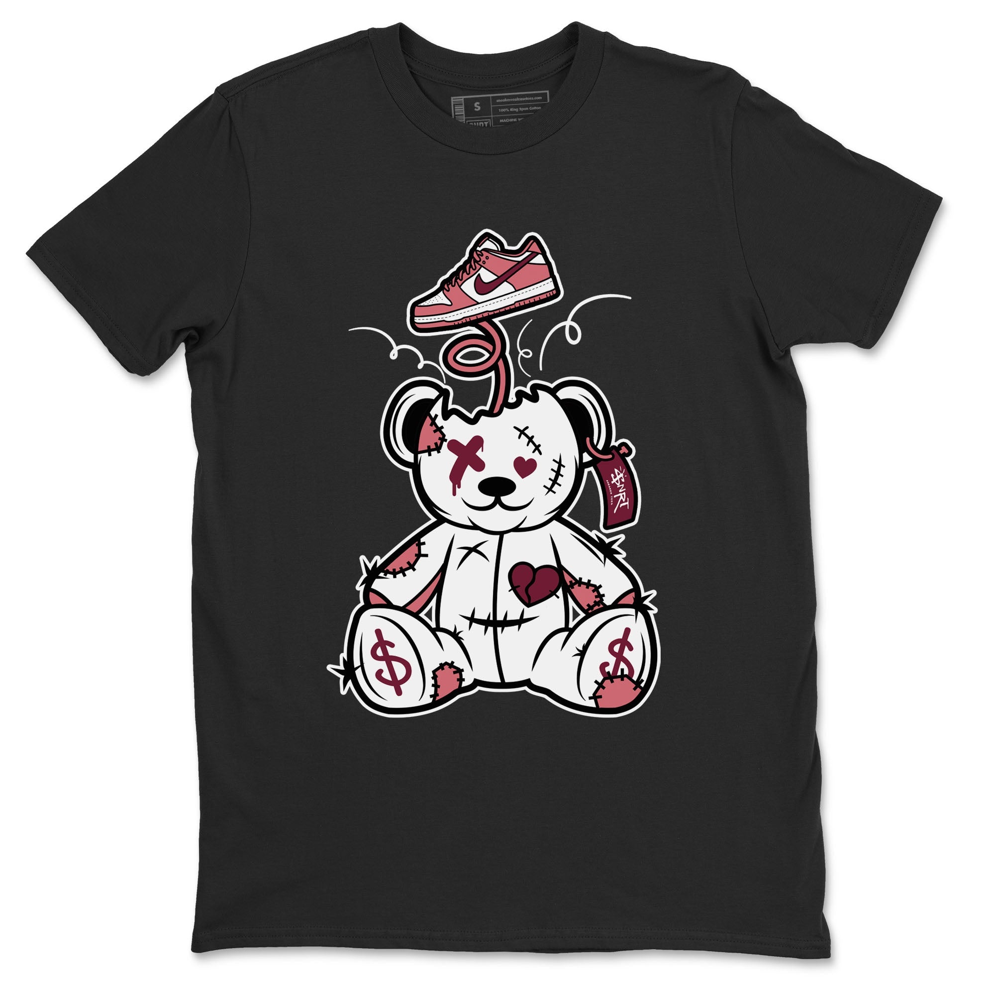 Dunk Valentine's Day shirt to match jordans Surprise Teddy Bear sneaker tees Dunks Valentine's Day Drip Gear Zone unisex cotton Black 2 crew neck shirt