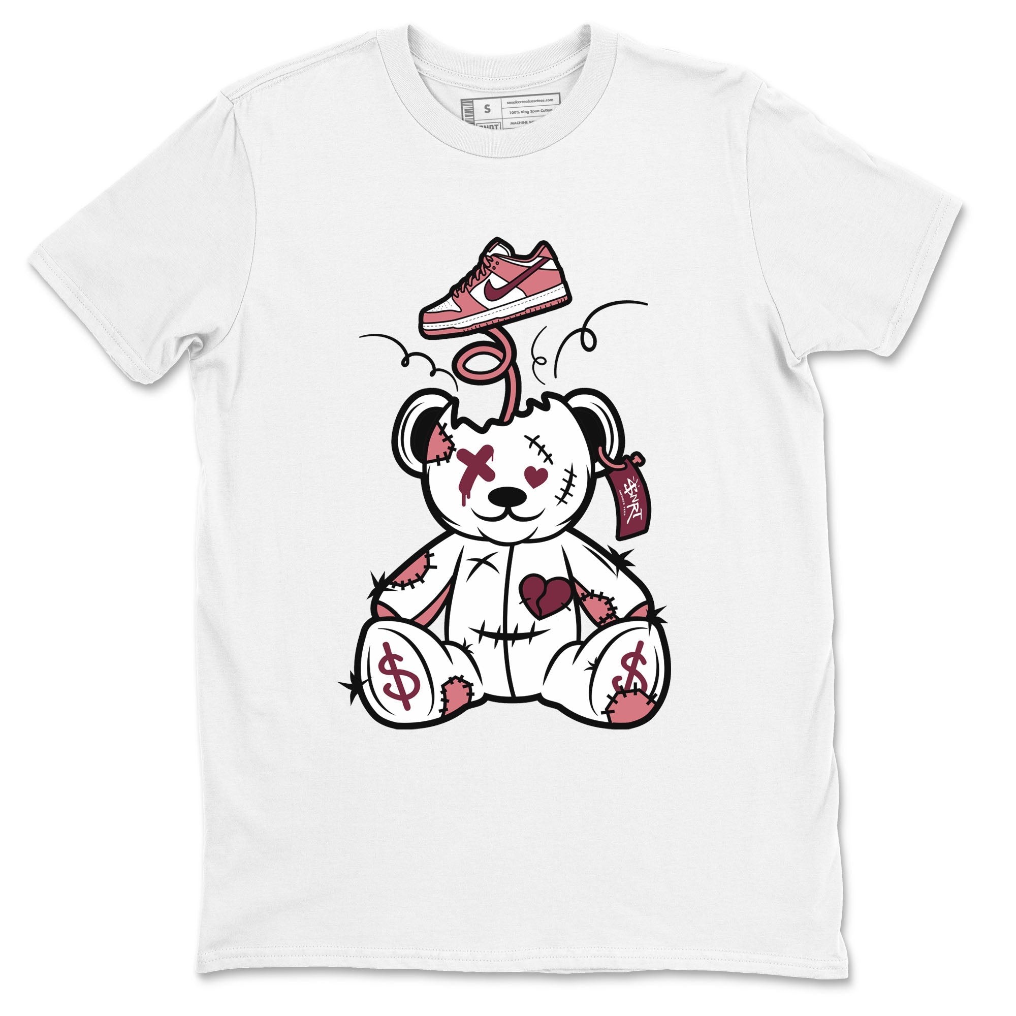 Dunk Valentine's Day shirt to match jordans Surprise Teddy Bear sneaker tees Dunks Valentine's Day Drip Gear Zone unisex cotton White 2 crew neck shirt