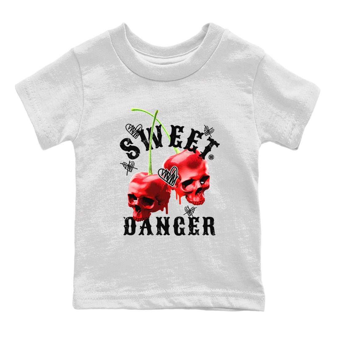 Air Jordan 11 Cherry Sneaker Match Tees Sweet Danger Streetwear Sneaker Shirt 11s Cherry Sneaker Release Tees AJ11 Varsity Red Kids Shirts White 2