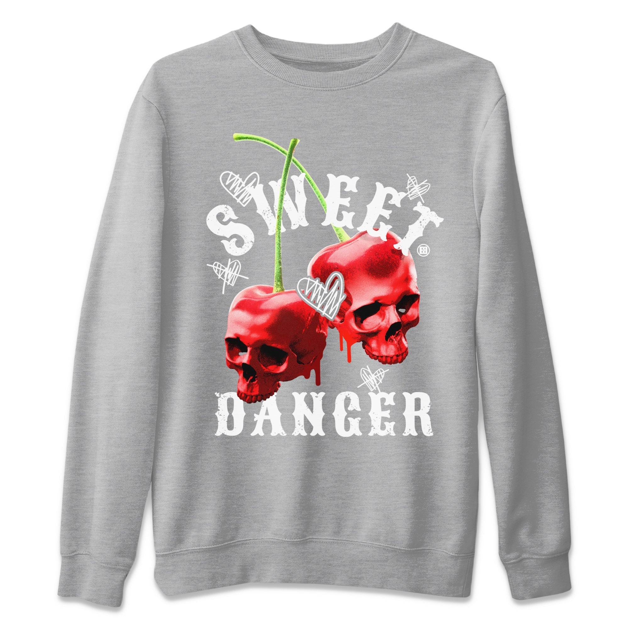 Air Jordan 11 Cherry Sneaker Match Tees Sweet Danger Streetwear Sneaker Shirt 11s Cherry Sneaker Release Tees AJ11 Varsity Red Unisex Shirts Heather Grey 2