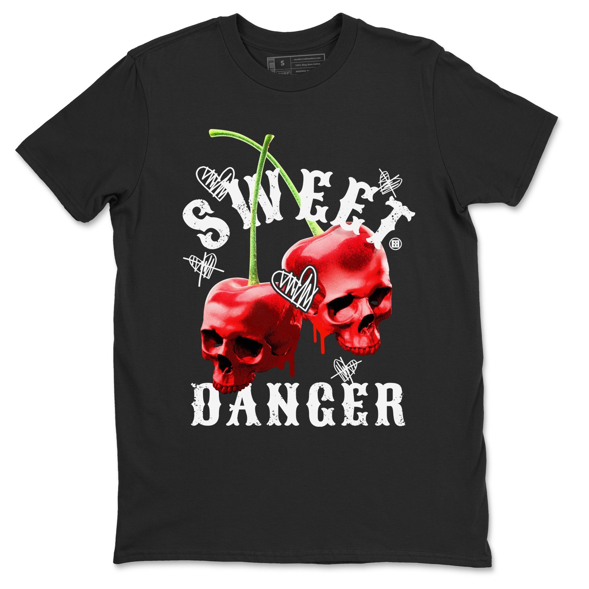Air Jordan 11 Cherry Sneaker Match Tees Sweet Danger Streetwear Sneaker Shirt 11s Cherry Sneaker Release Tees AJ11 Varsity Red Unisex Shirts Black 2