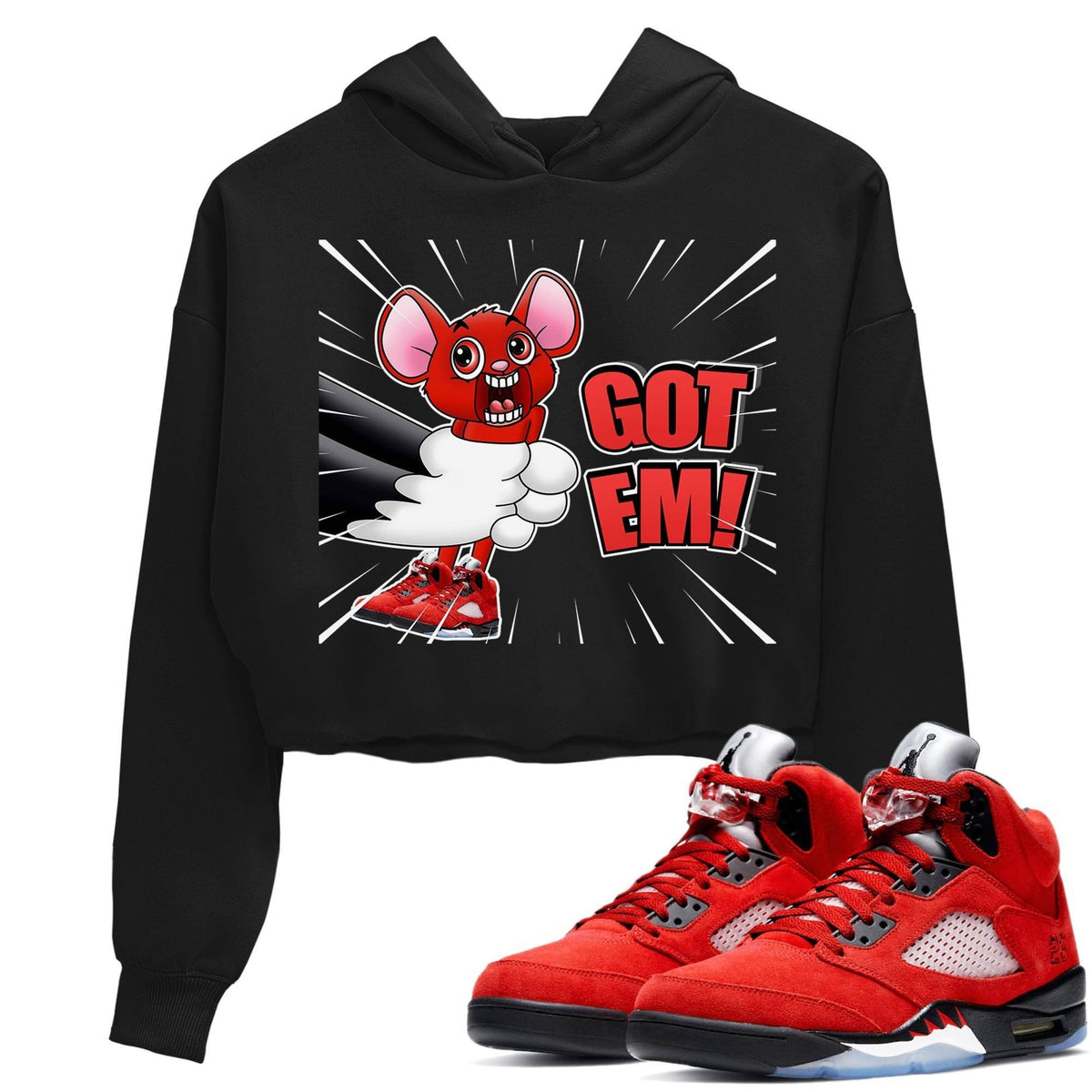Jordan 5 Raging Bull Sneaker Matching T-Shirt T&J Got Em Sneaker Tees Jordan 5 Raging Bull Sneaker Release Tees Women's Shirts
