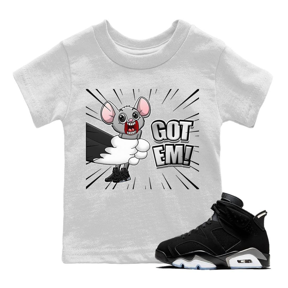 Jordan 6 Chrome Sneaker Matching T-Shirt T&J Got Em Sneaker Tees Jordan 6 Chrome Sneaker Release Tees Kids Shirts