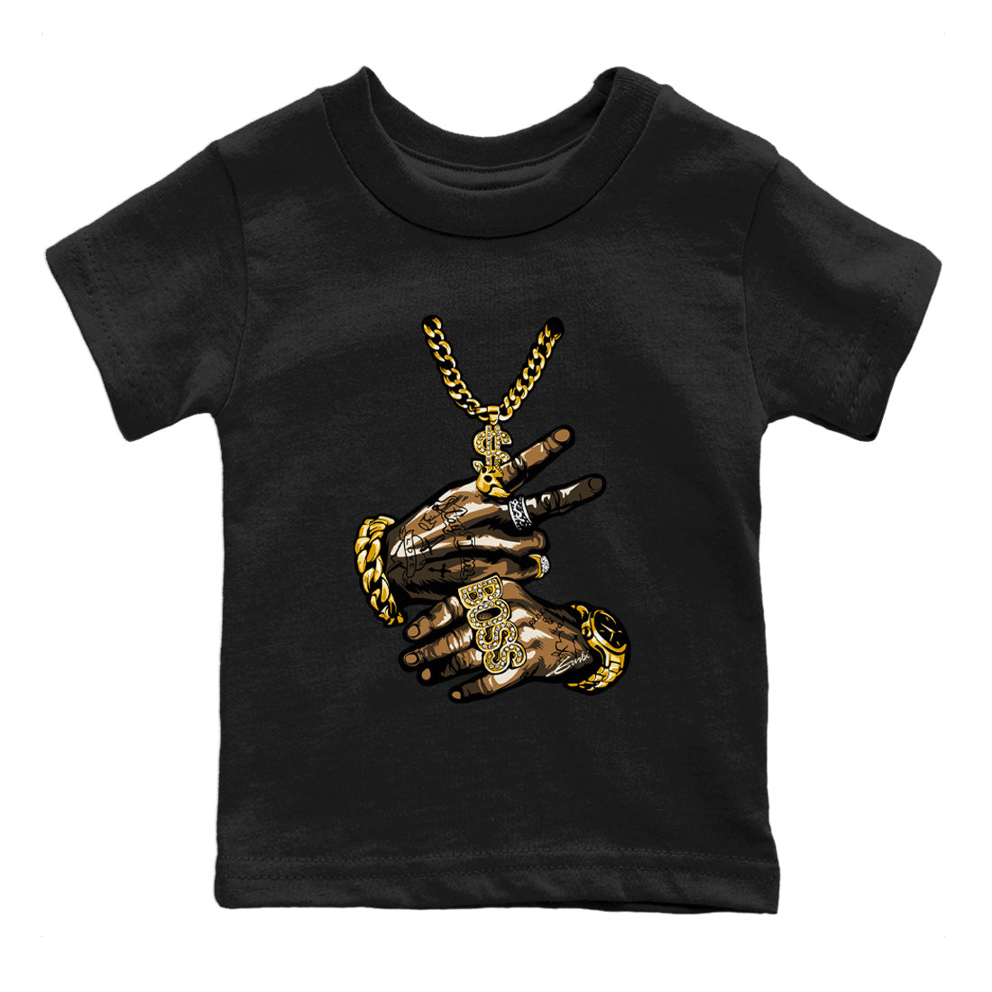 Air Jordan 3 Palomino Sneaker Match Tees Tattoo Hands Sneaker Tees Jordan 3 Palomino Sneaker Release Tees Kids Shirts Black 2