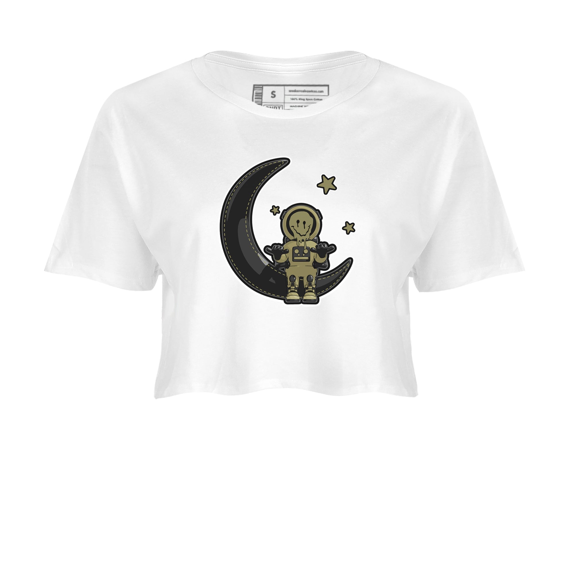 Air Jordan 4 Medium Olive shirt to match jordans streetwear brand The Astronaut sneaker tees AJ4 Medium Olive Drip Gear Zone White 2 Crop T-Shirt