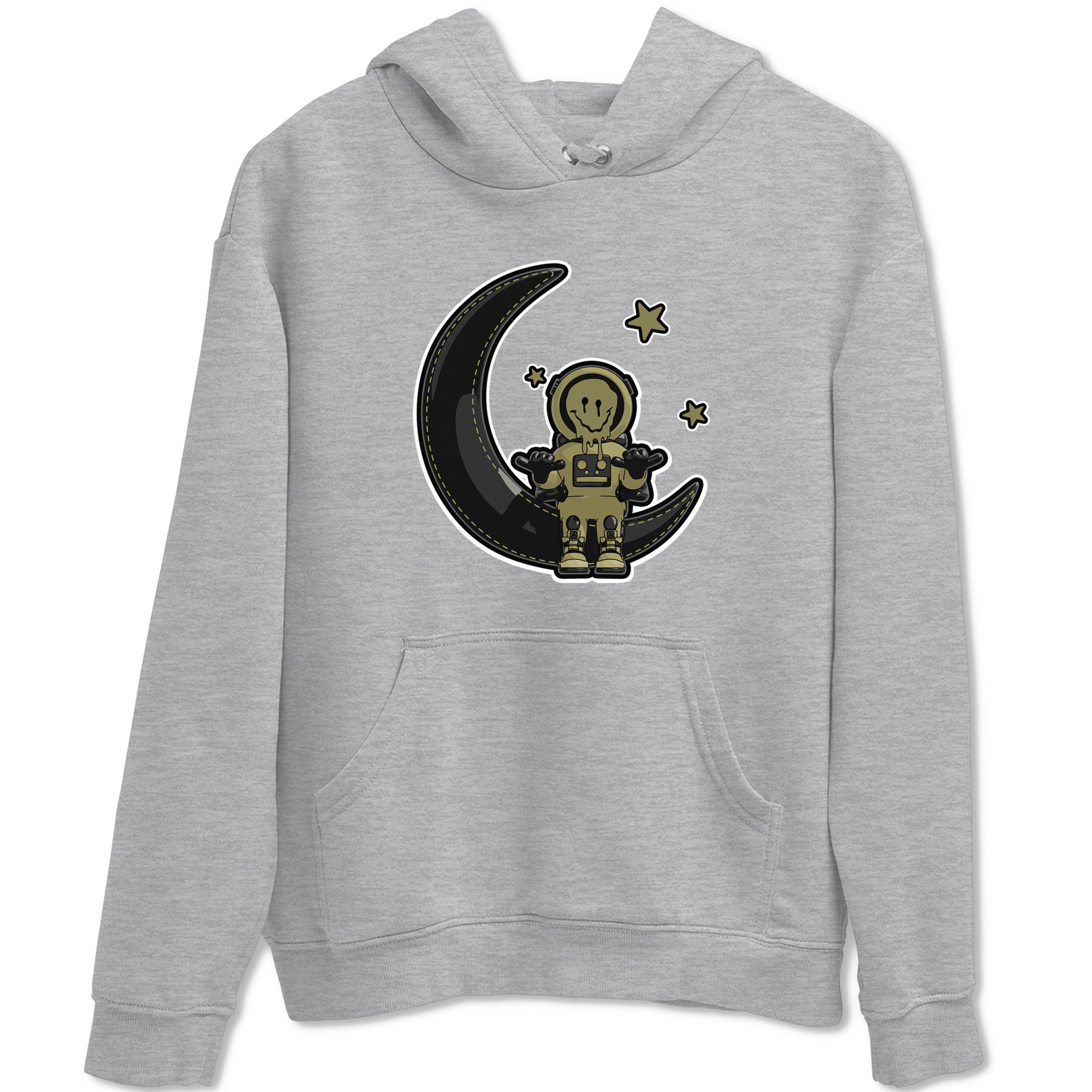 Air Jordan 4 Medium Olive shirt to match jordans streetwear brand The Astronaut sneaker tees AJ4 Medium Olive Drip Gear Zone Unisex Heather Grey 2 T-Shirt