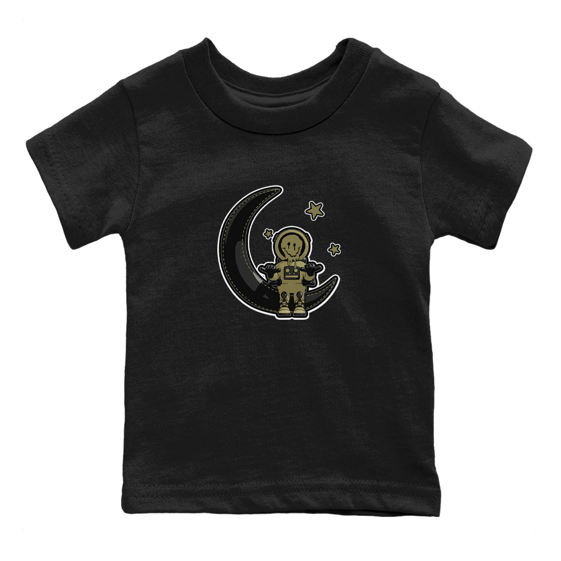 Air Jordan 4 Medium Olive shirt to match jordans streetwear brand The Astronaut sneaker tees AJ4 Medium Olive Drip Gear Zone Baby Toddler Black 2 T-Shirt