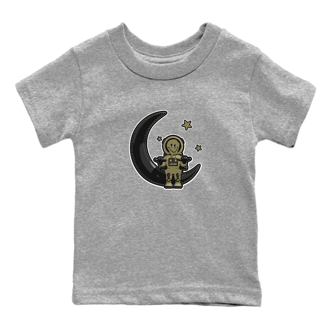 Air Jordan 4 Medium Olive shirt to match jordans streetwear brand The Astronaut sneaker tees AJ4 Medium Olive Drip Gear Zone Baby Toddler Heather Grey 2 T-Shirt