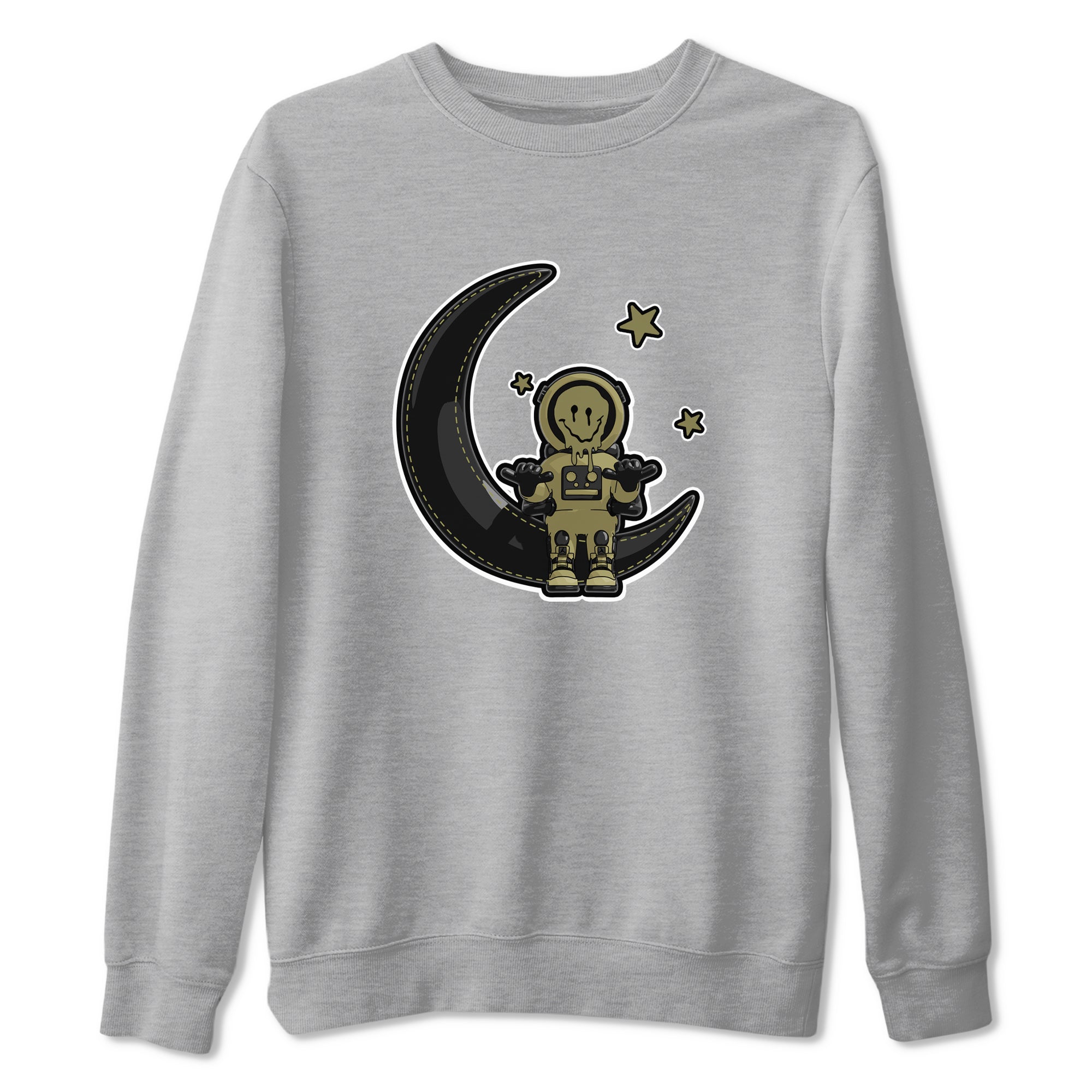 Air Jordan 4 Medium Olive shirt to match jordans streetwear brand The Astronaut sneaker tees AJ4 Medium Olive Drip Gear Zone Unisex Heather Grey 2 T-Shirt