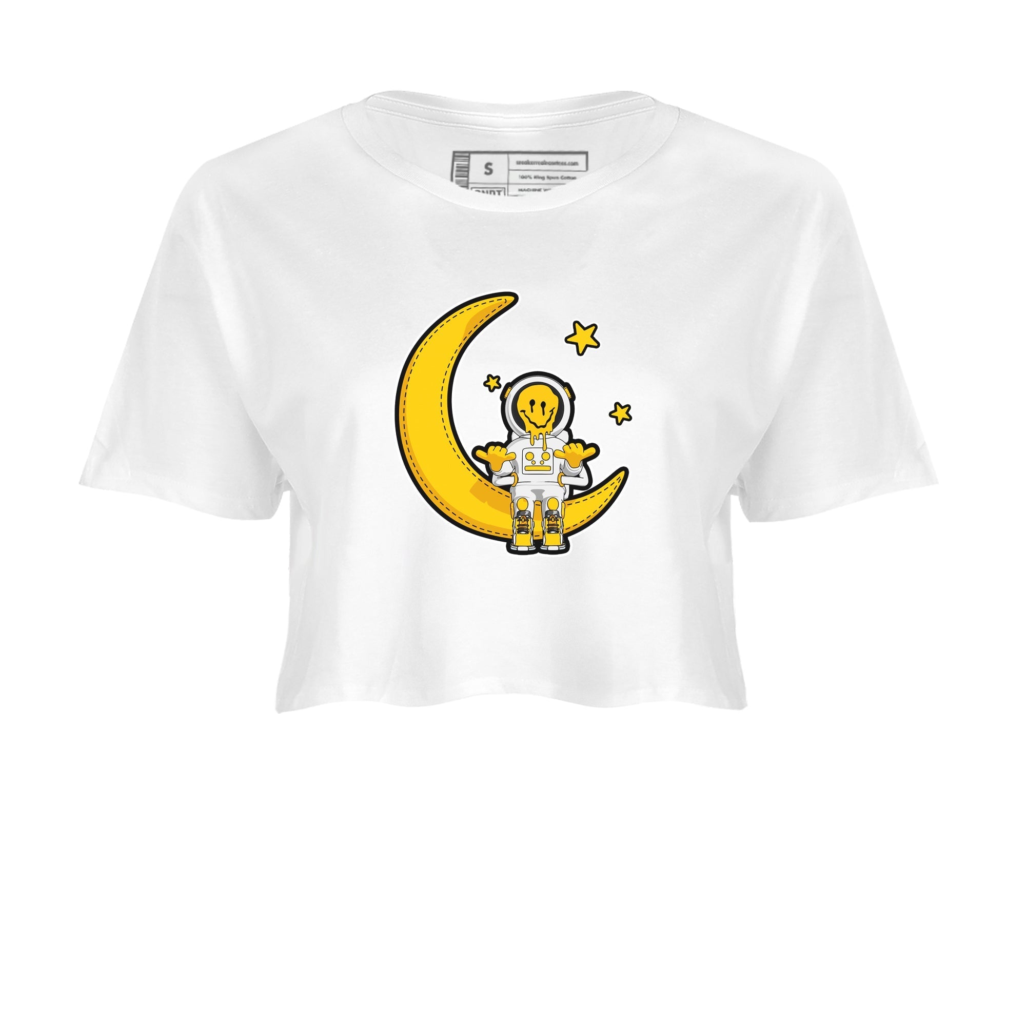 Air Jordan 6 Yellow Ochre shirt to match jordans The Astronaut sneaker tees streetwear brand AJ6 Yellow Ochre Drip Gear Zone Brand White 2 Crop T-Shirt