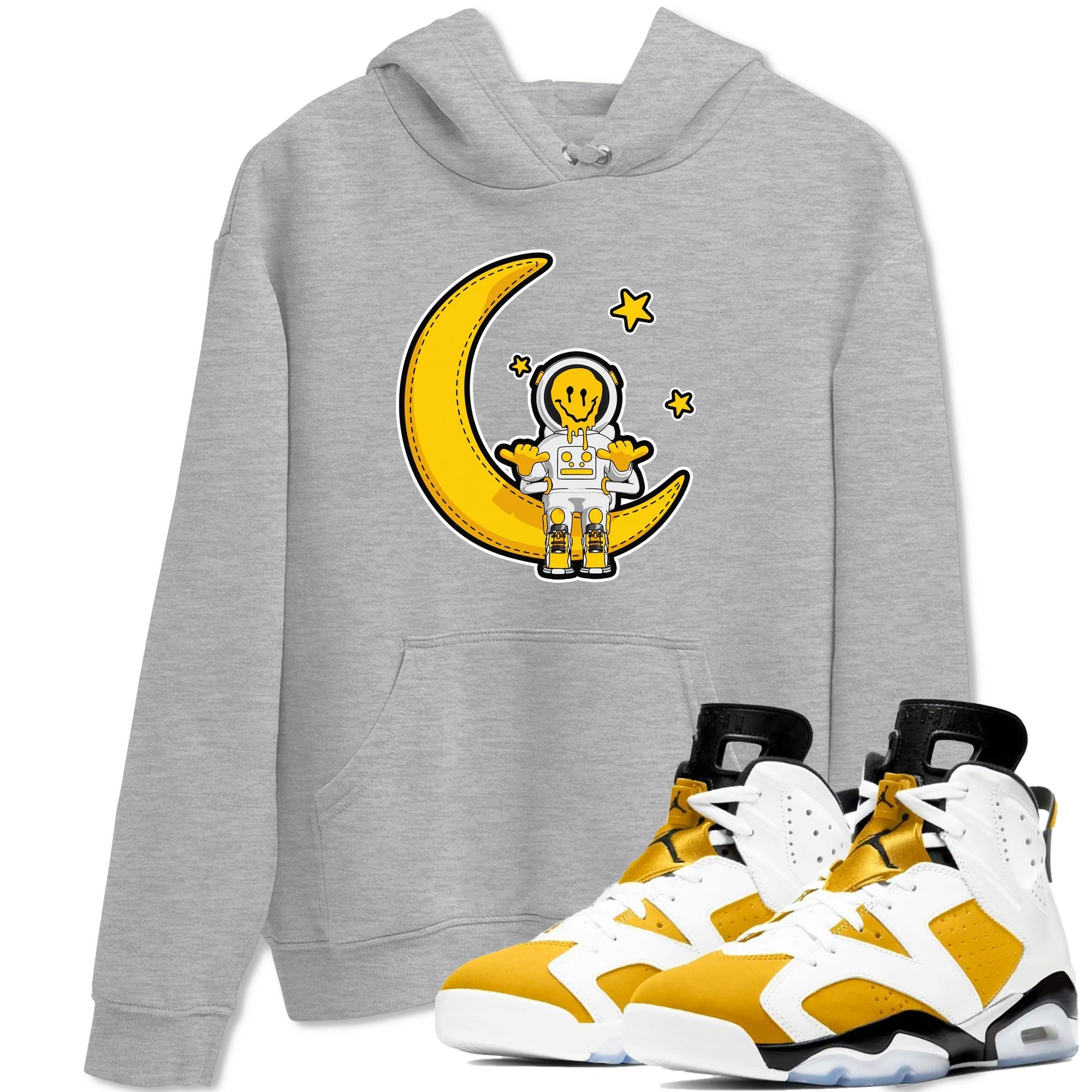 Air Jordan 6 Yellow Ochre shirt to match jordans The Astronaut sneaker tees streetwear brand AJ6 Yellow Ochre Drip Gear Zone Brand Unisex Heather Grey 1 T-Shirt