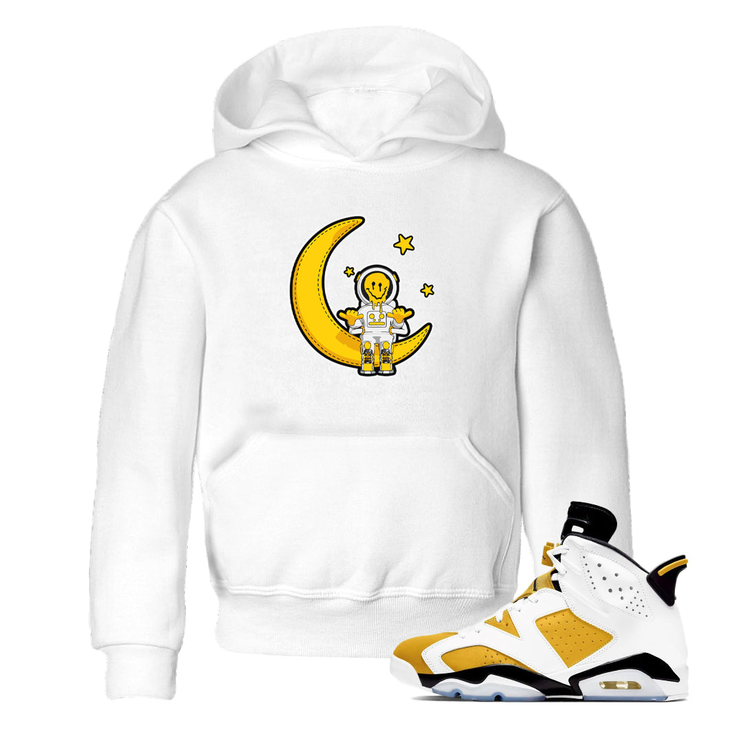 Air Jordan 6 Yellow Ochre shirt to match jordans The Astronaut sneaker tees streetwear brand AJ6 Yellow Ochre Drip Gear Zone Brand Baby Toddler White 1 T-Shirt