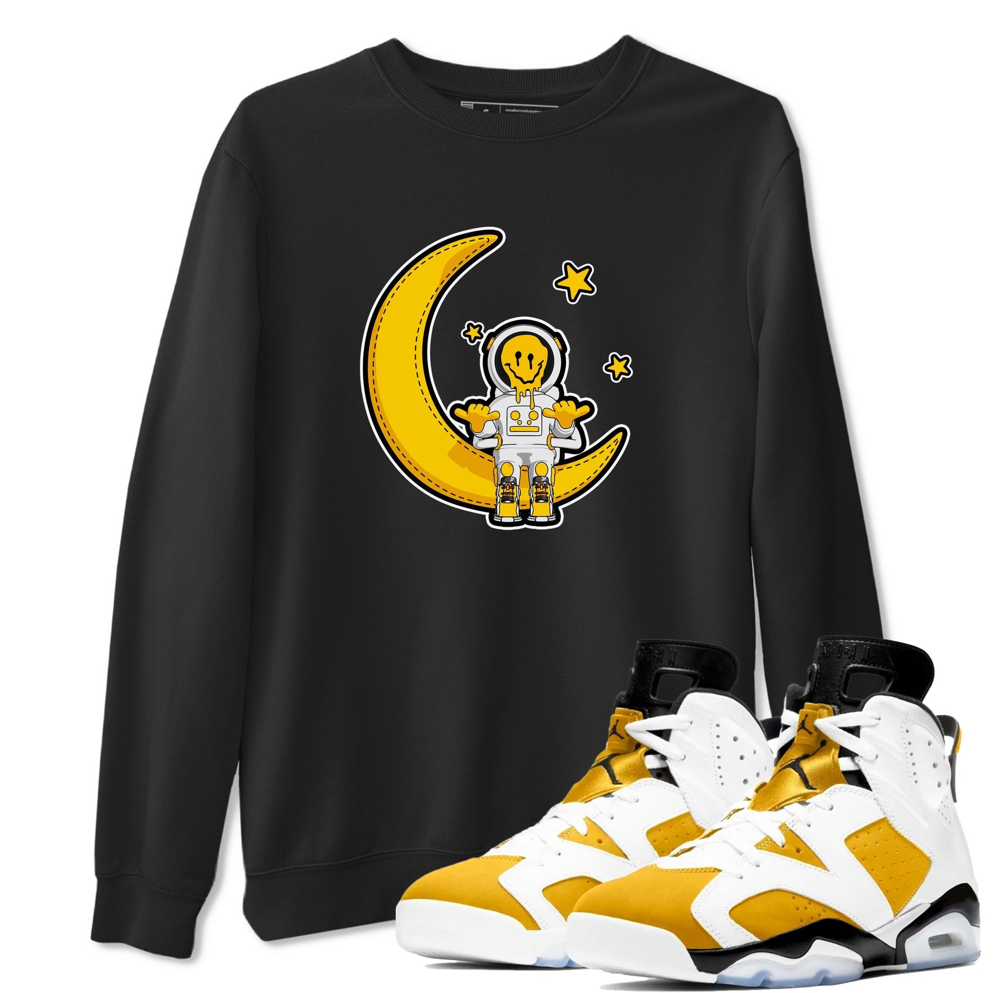 Air Jordan 6 Yellow Ochre shirt to match jordans The Astronaut sneaker tees streetwear brand AJ6 Yellow Ochre Drip Gear Zone Brand Unisex Black 1 T-Shirt