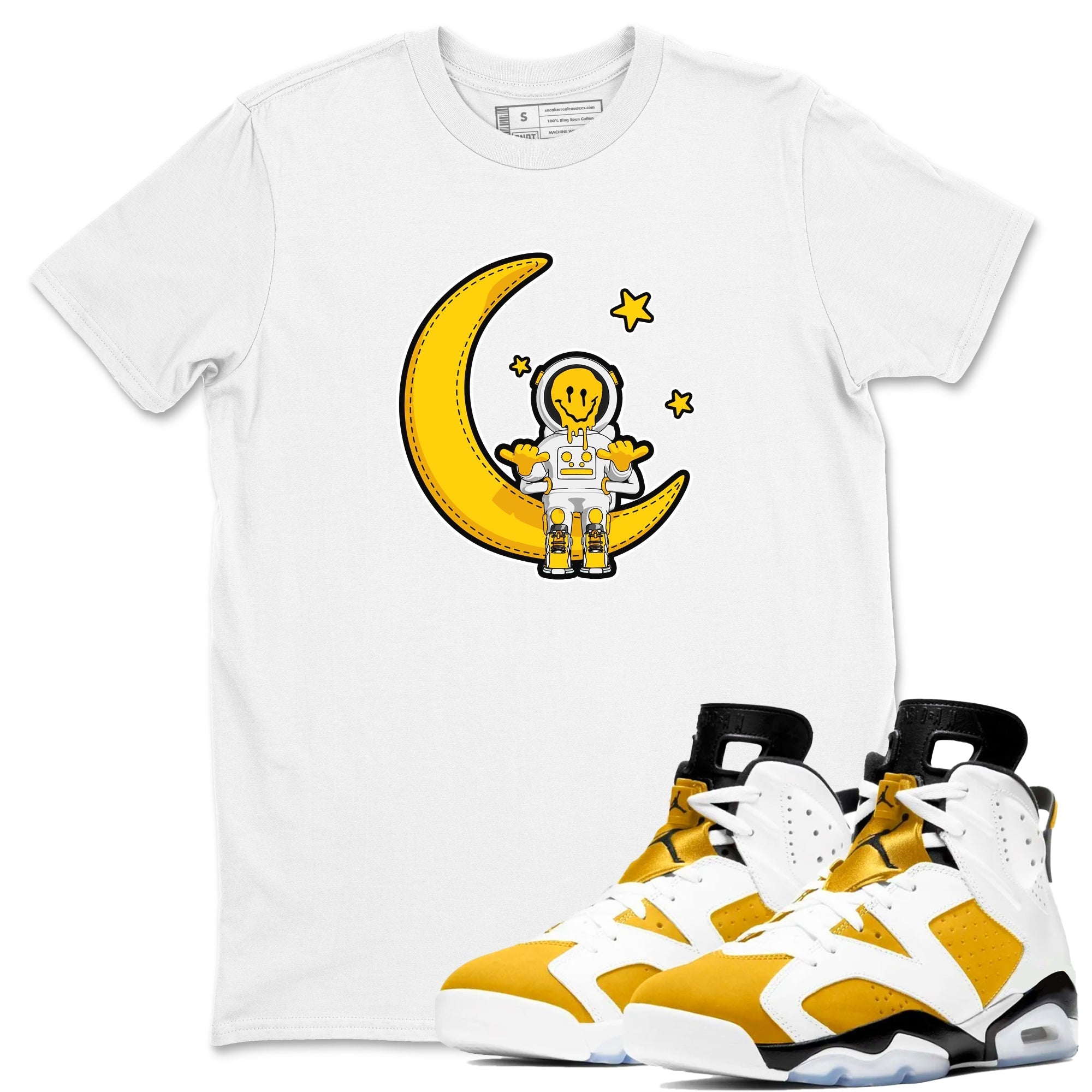 Air Jordan 6 Yellow Ochre shirt to match jordans The Astronaut sneaker tees streetwear brand AJ6 Yellow Ochre Drip Gear Zone Brand Unisex White 1 T-Shirt