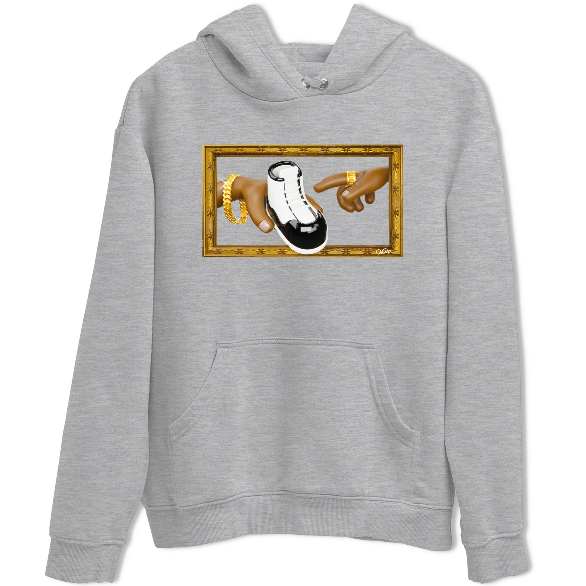 Air Jordan 11 Gratitude shirt to match jordans The Creation Of Adam sneaker tees AJ11 Gratitude Drip Gear Zone Unisex Heather Grey 2 T-Shirt
