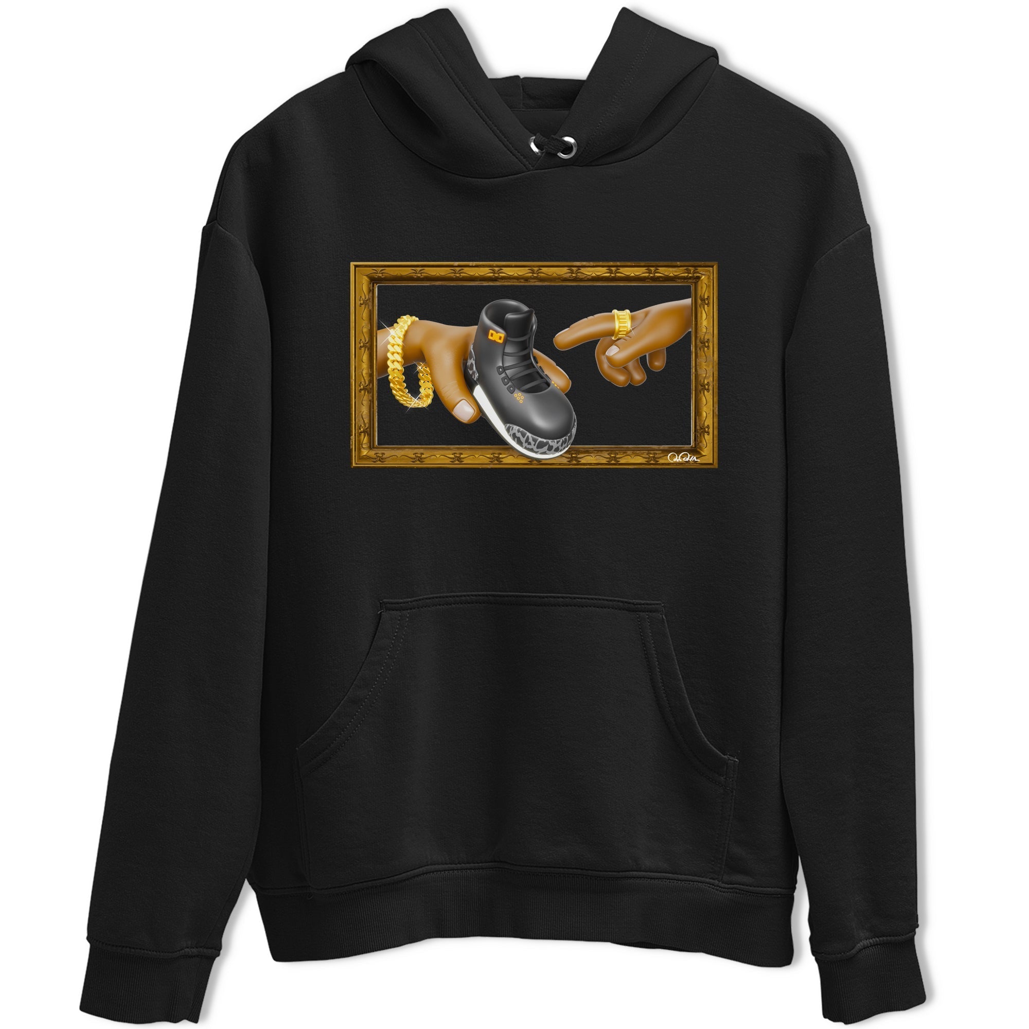 Air Jordan 3 Fear shirt to match jordans The Creation of Adam sneaker tees AJ3 Fear Drip Gear Zone Unisex Black 2 T-Shirt