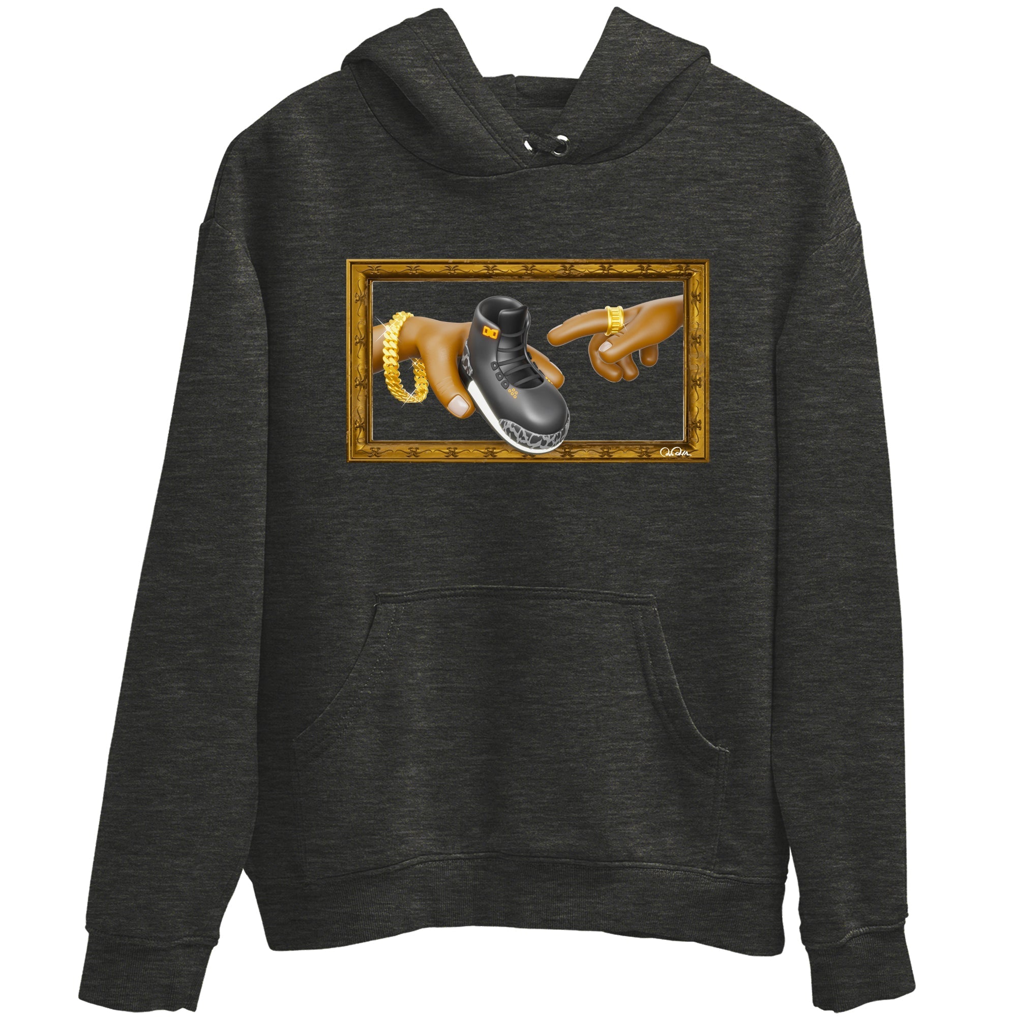 Air Jordan 3 Fear shirt to match jordans The Creation of Adam sneaker tees AJ3 Fear Drip Gear Zone Unisex Charcoal Heather 2 T-Shirt
