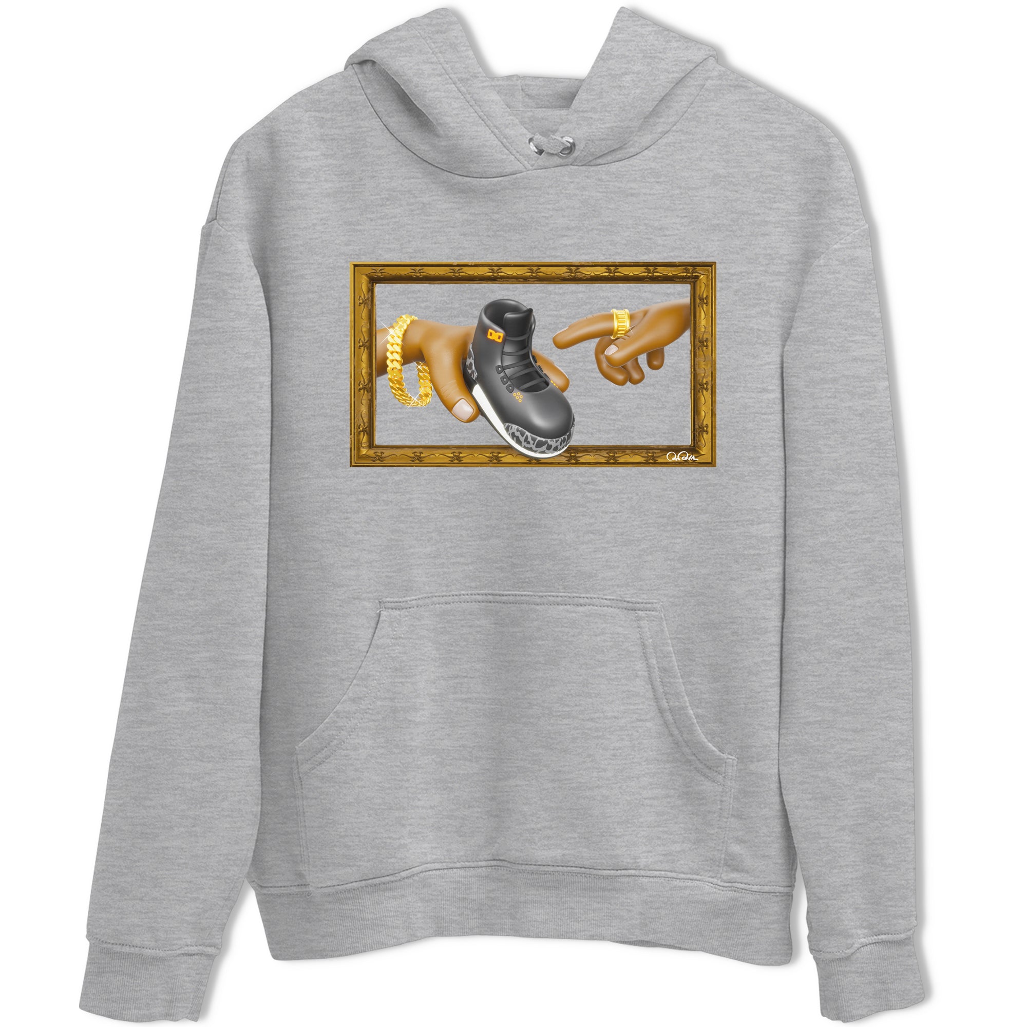 Air Jordan 3 Fear shirt to match jordans The Creation of Adam sneaker tees AJ3 Fear Drip Gear Zone Unisex Heather Grey 2 T-Shirt
