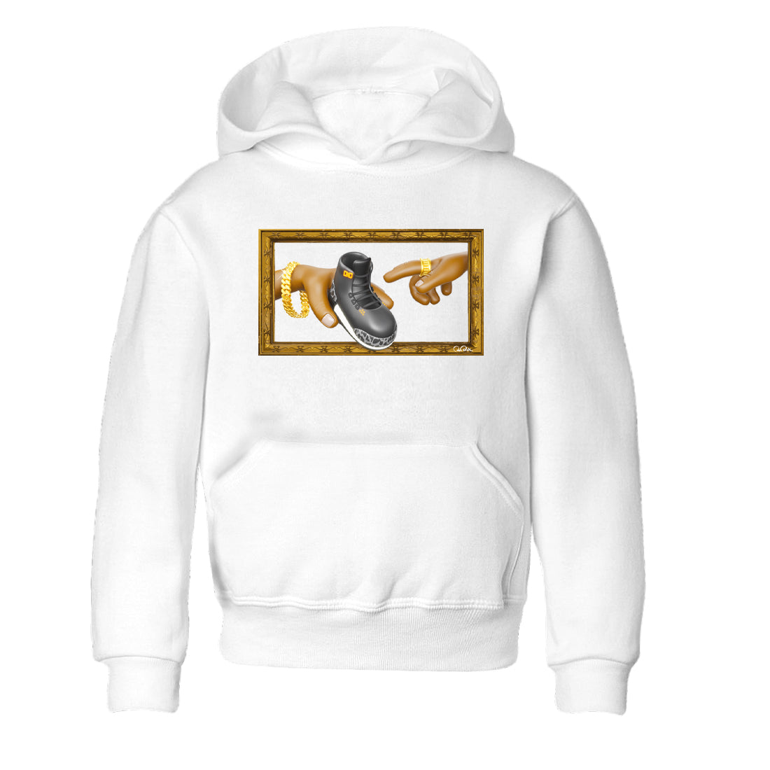 Air Jordan 3 Fear shirt to match jordans The Creation of Adam sneaker tees AJ3 Fear Drip Gear Zone Baby Toddler White 2 T-Shirt