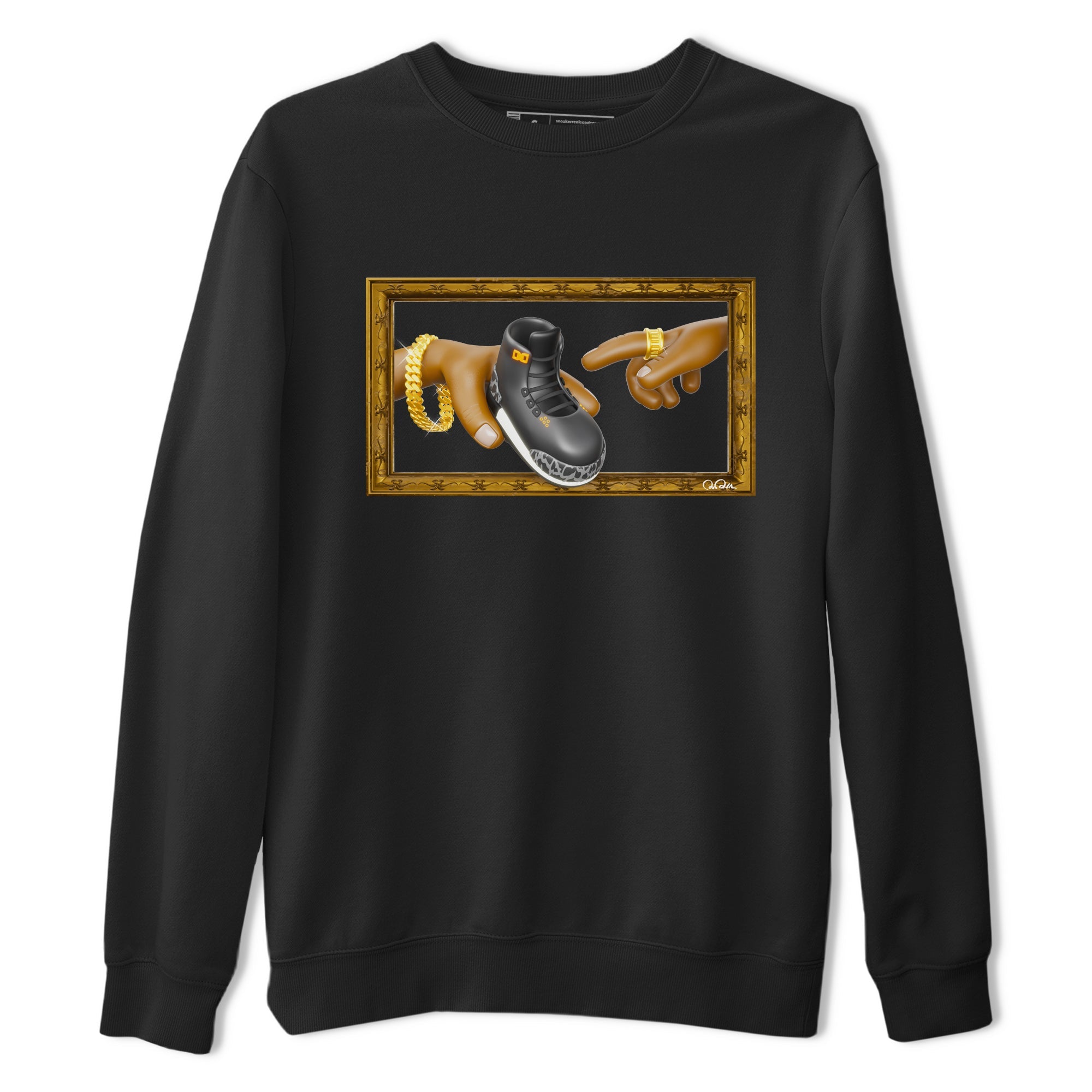 Air Jordan 3 Fear shirt to match jordans The Creation of Adam sneaker tees AJ3 Fear Drip Gear Zone Unisex Black 2 T-Shirt