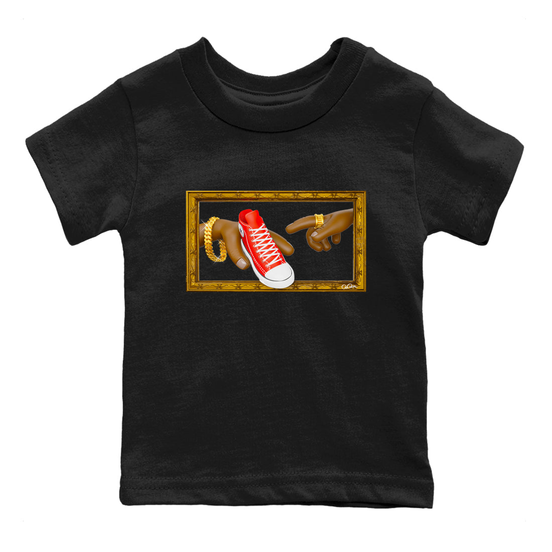 Converse High Top Red shirt to match sneakers The Creation Of Adam sneaker tees Shoes Match Converse High Top Red Drip Gear Zone Sneaker Tee Baby Toddler Black 2 T-Shirt