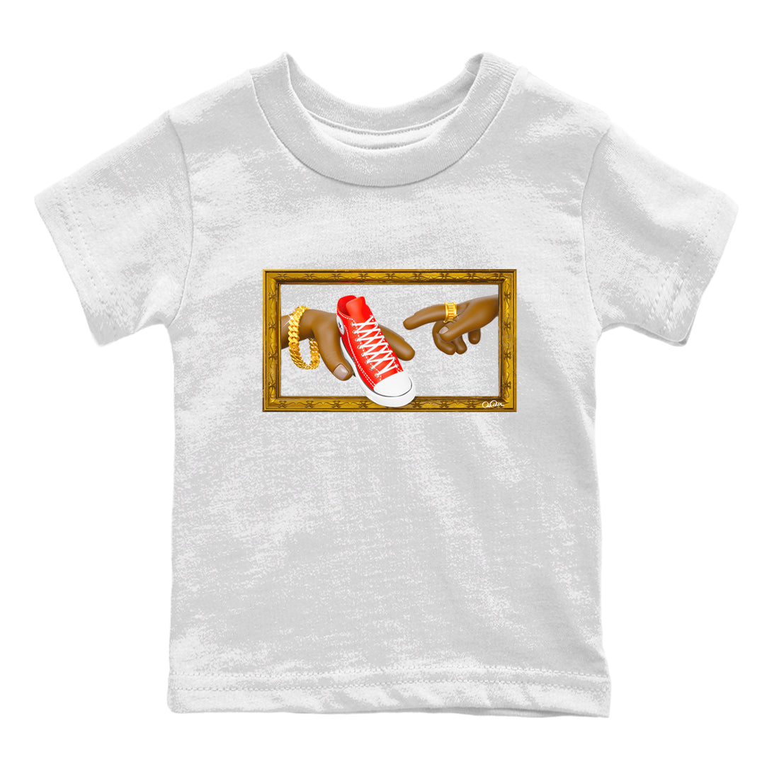 Converse High Top Red shirt to match sneakers The Creation Of Adam sneaker tees Shoes Match Converse High Top Red Drip Gear Zone Sneaker Tee Baby Toddler White 2 T-Shirt