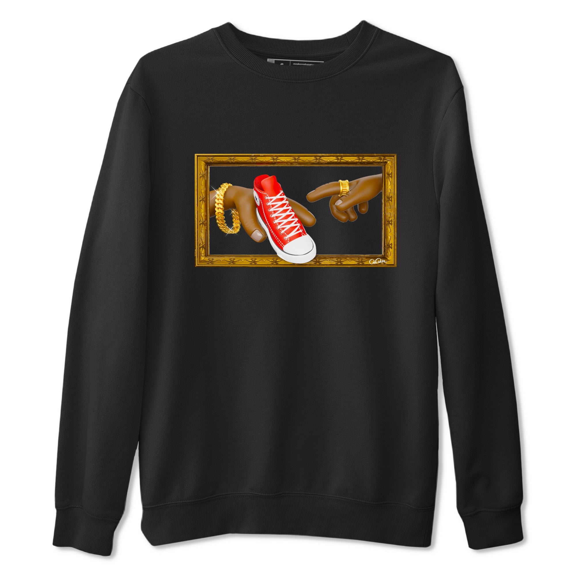 Converse High Top Red shirt to match sneakers The Creation Of Adam sneaker tees Shoes Match Converse High Top Red Drip Gear Zone Sneaker Tee Unisex Black 2 T-Shirt