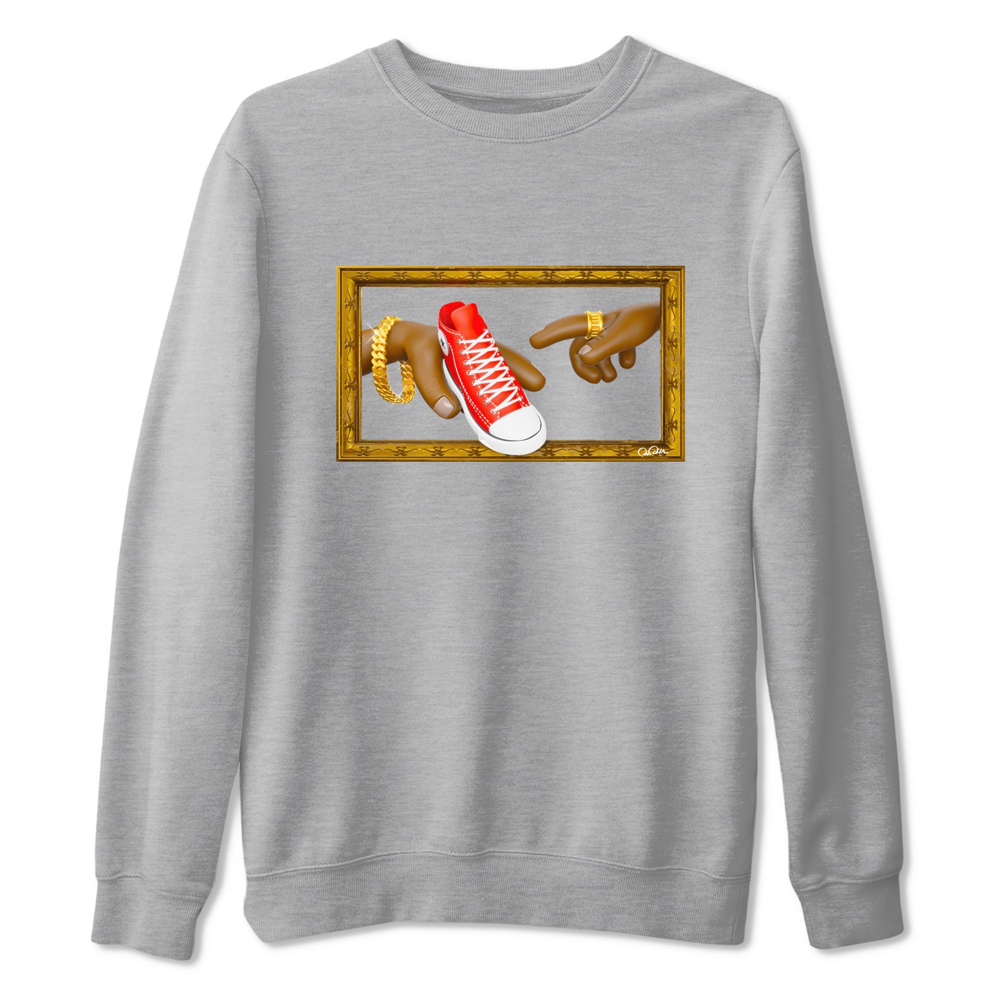 Converse High Top Red shirt to match sneakers The Creation Of Adam sneaker tees Shoes Match Converse High Top Red Drip Gear Zone Sneaker Tee Unisex Heather Grey 2 T-Shirt