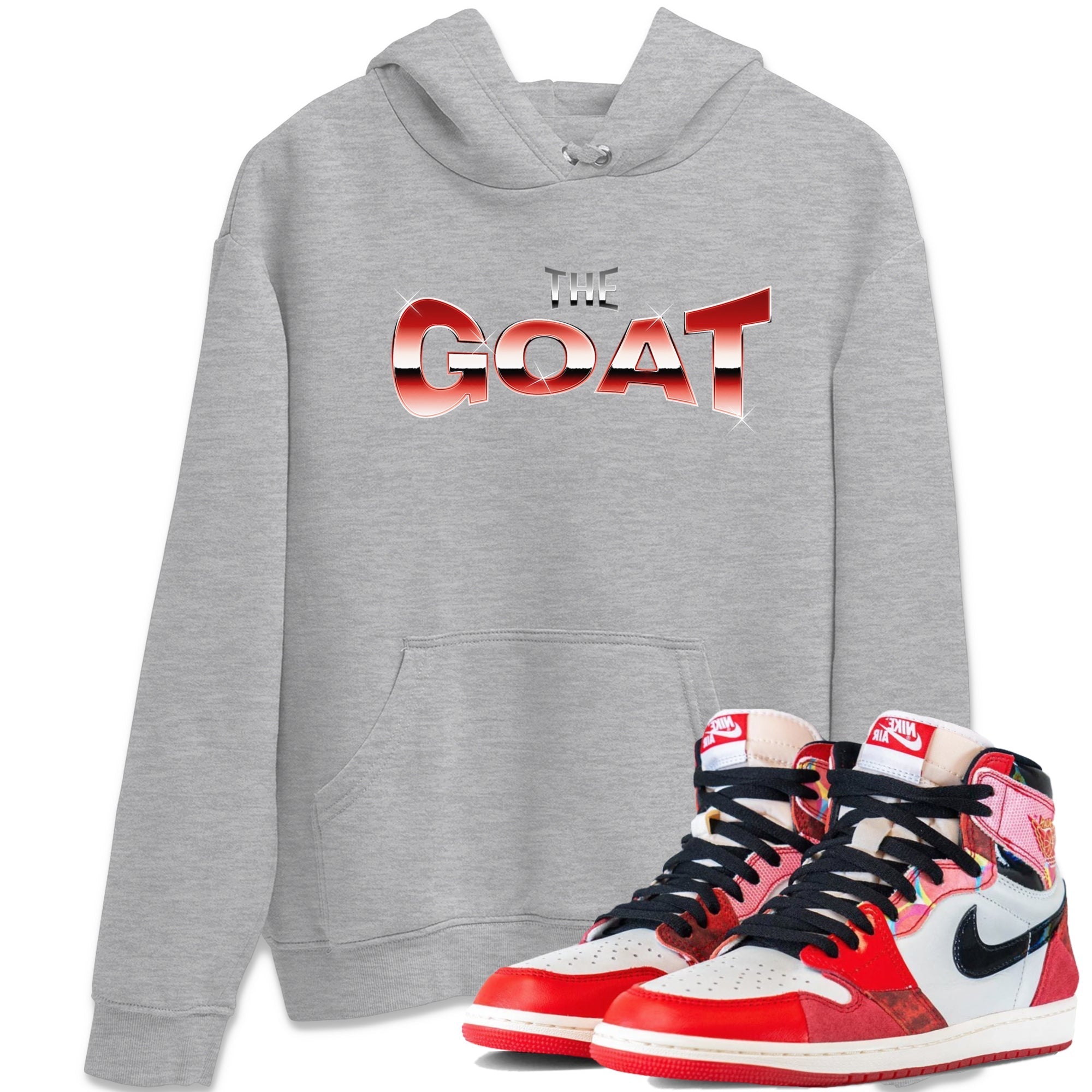 Air Jordan 1 Spider Man Sneaker Match Tees The Goat Sneaker Tees AJ1 OG HIGH Spider Man Drip Gear Zone Unisex Shirts Heather Grey 1