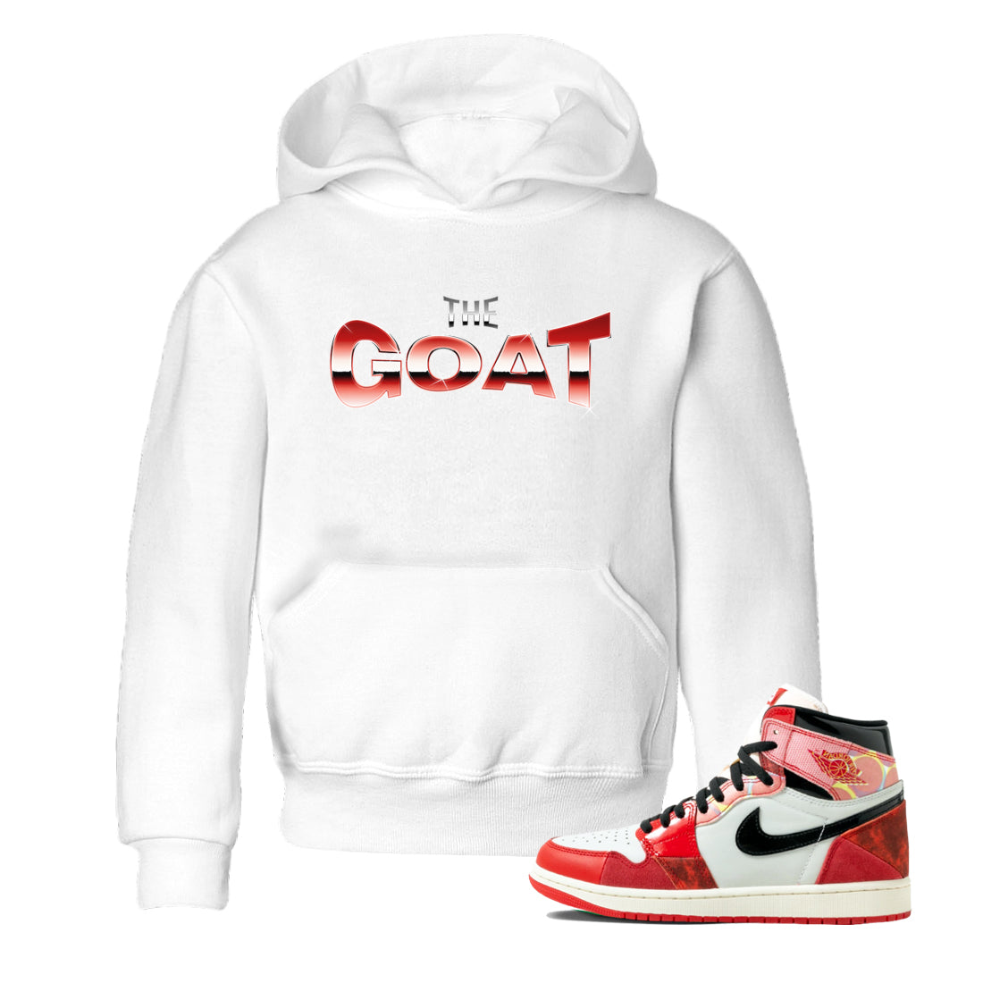 Air Jordan 1 Spider Man Sneaker Match Tees The Goat Sneaker Tees AJ1 OG HIGH Spider Man Drip Gear Zone Kids Shirts White 1