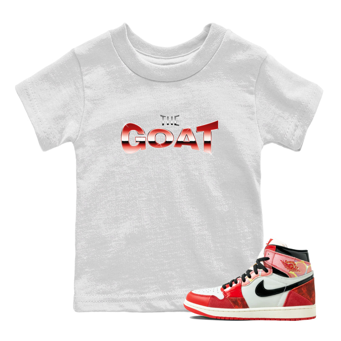 Air Jordan 1 Spider Man Sneaker Match Tees The Goat Sneaker Tees AJ1 OG HIGH Spider Man Drip Gear Zone Kids Shirts White 1