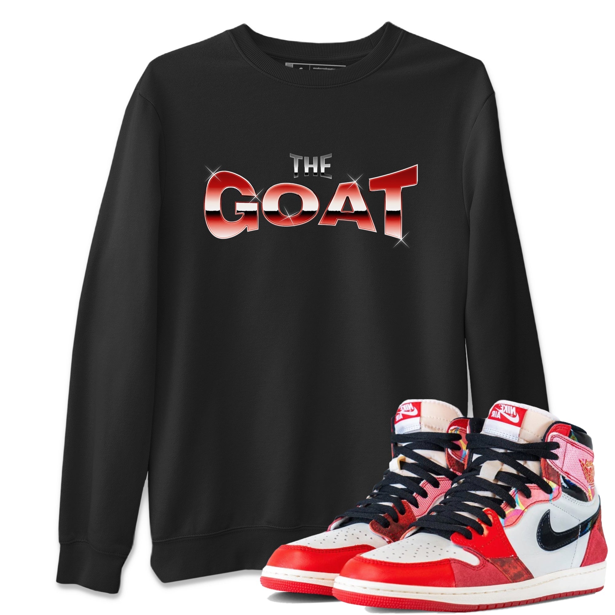 Air Jordan 1 Spider Man Sneaker Match Tees The Goat Sneaker Tees AJ1 OG HIGH Spider Man Drip Gear Zone Unisex Shirts Black 1