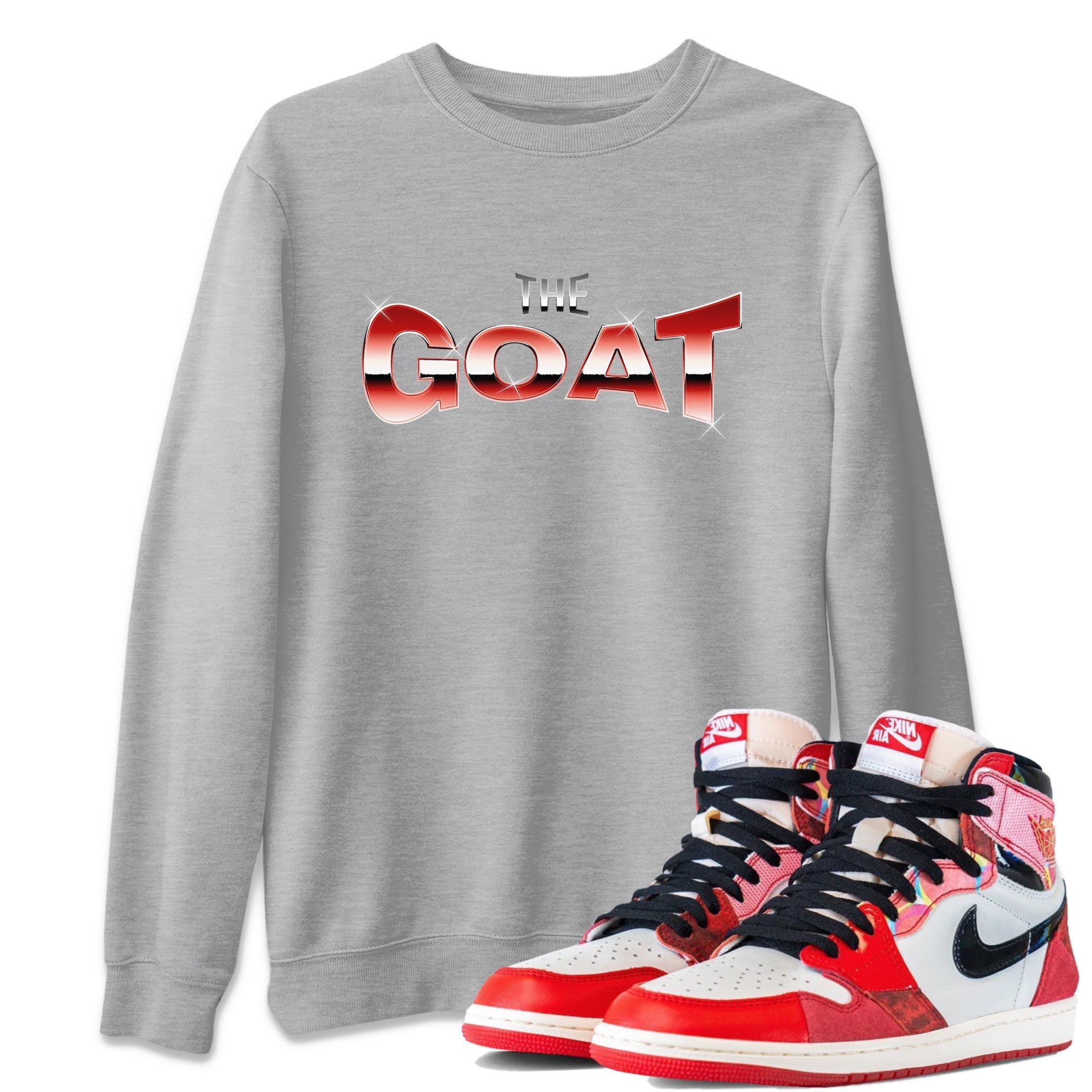 Air Jordan 1 Spider Man Sneaker Match Tees The Goat Sneaker Tees AJ1 OG HIGH Spider Man Drip Gear Zone Unisex Shirts Heather Grey 1