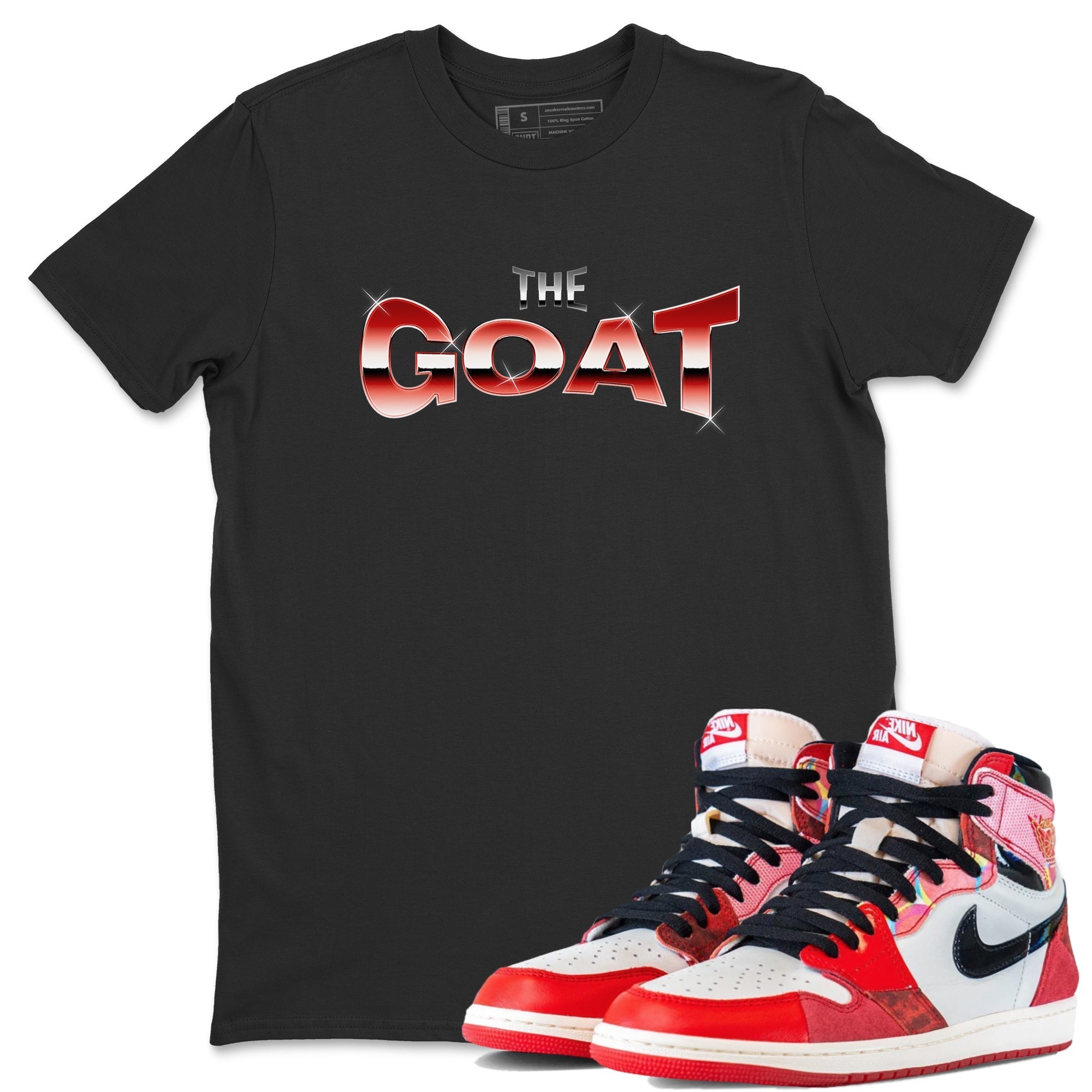 Air Jordan 1 Spider Man Sneaker Match Tees The Goat Sneaker Tees AJ1 OG HIGH Spider Man Drip Gear Zone Unisex Shirts Black 1
