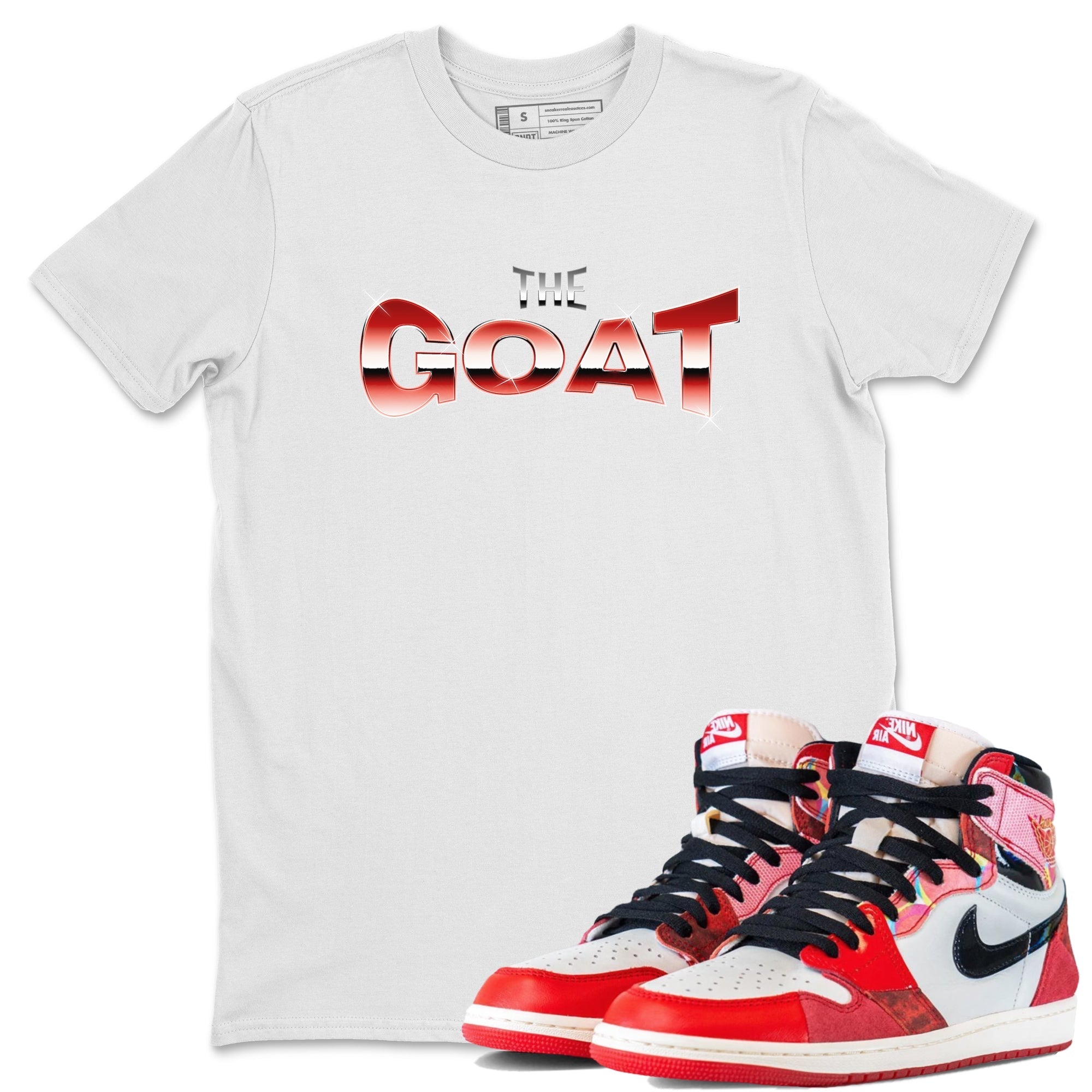 Air Jordan 1 Spider Man Sneaker Match Tees The Goat Sneaker Tees AJ1 OG HIGH Spider Man Drip Gear Zone Unisex Shirts White 1